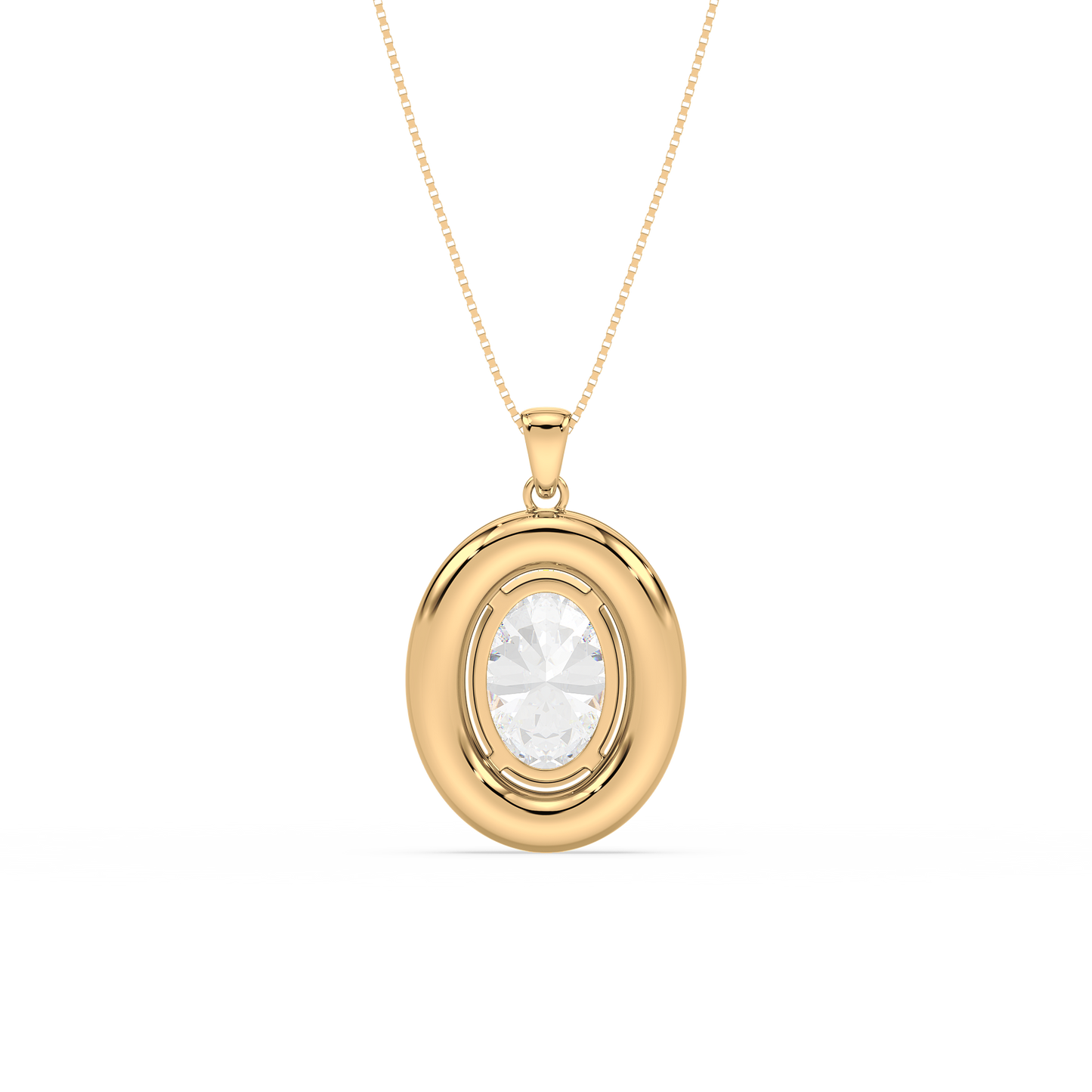 Blue Oval Solitaire Pendant
