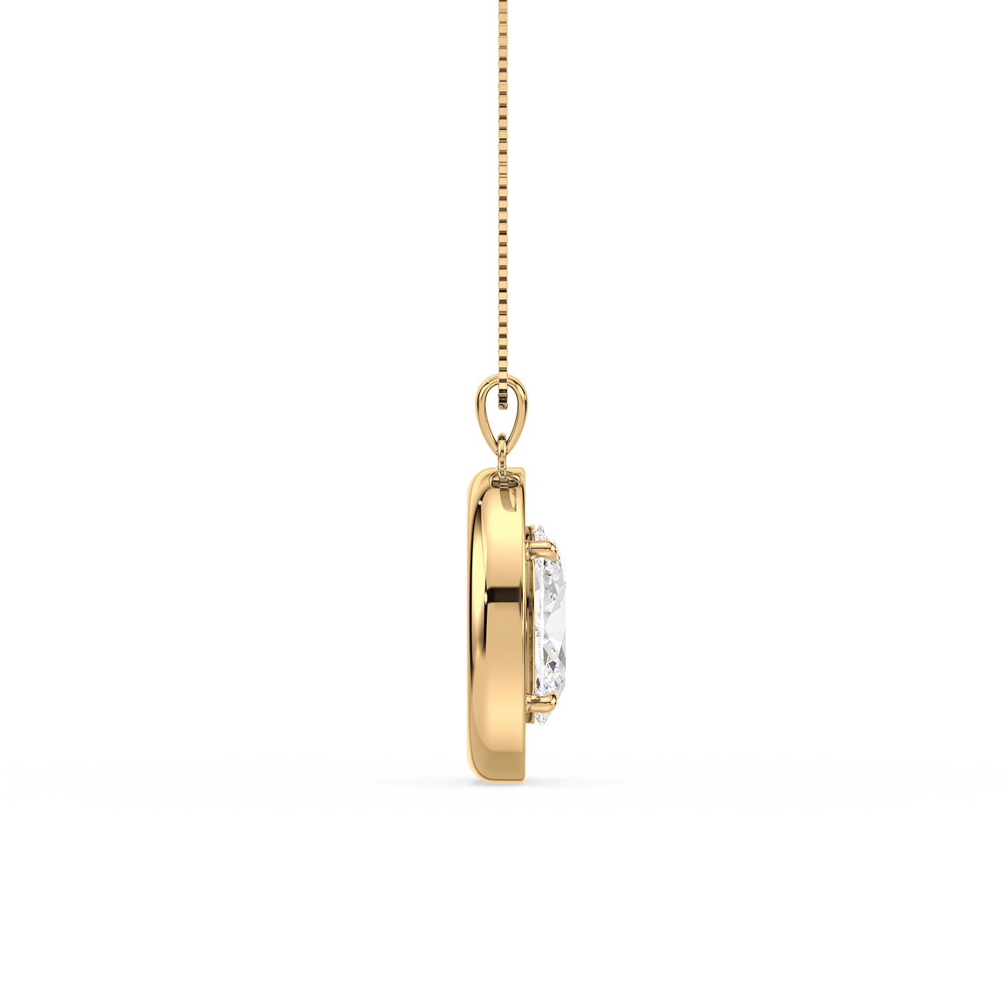 Blue Oval Solitaire Pendant