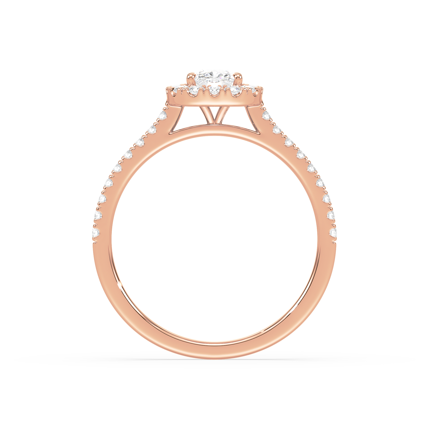 Accented Cushion Solitaire Halo Ring