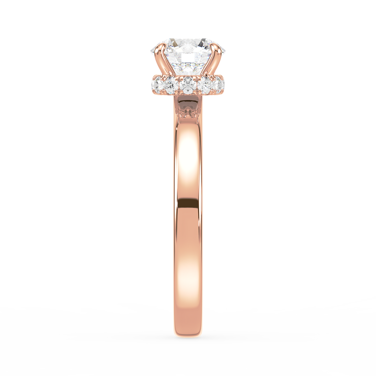Hidden Halo Solitaire Ring