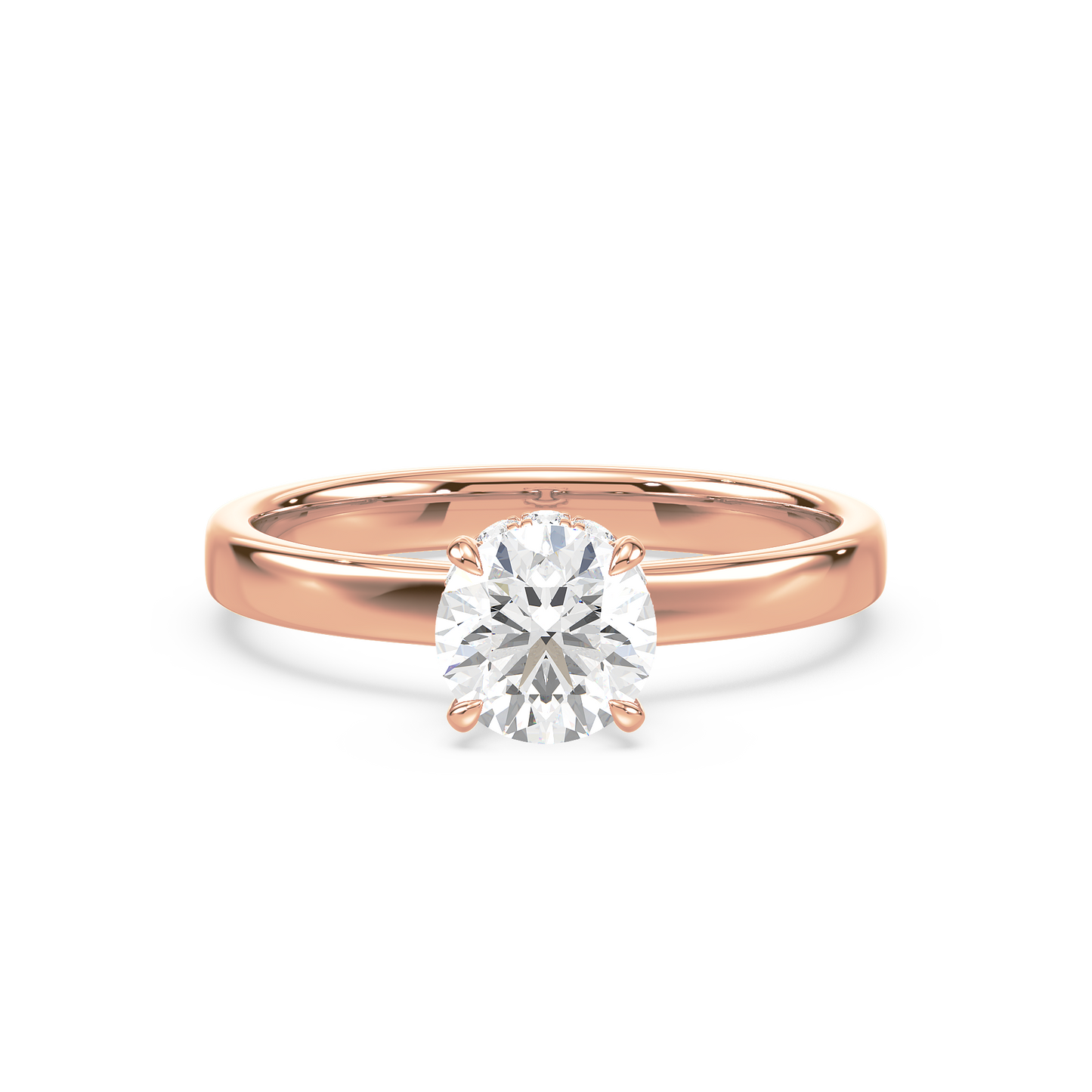 Hidden Halo Solitaire Ring