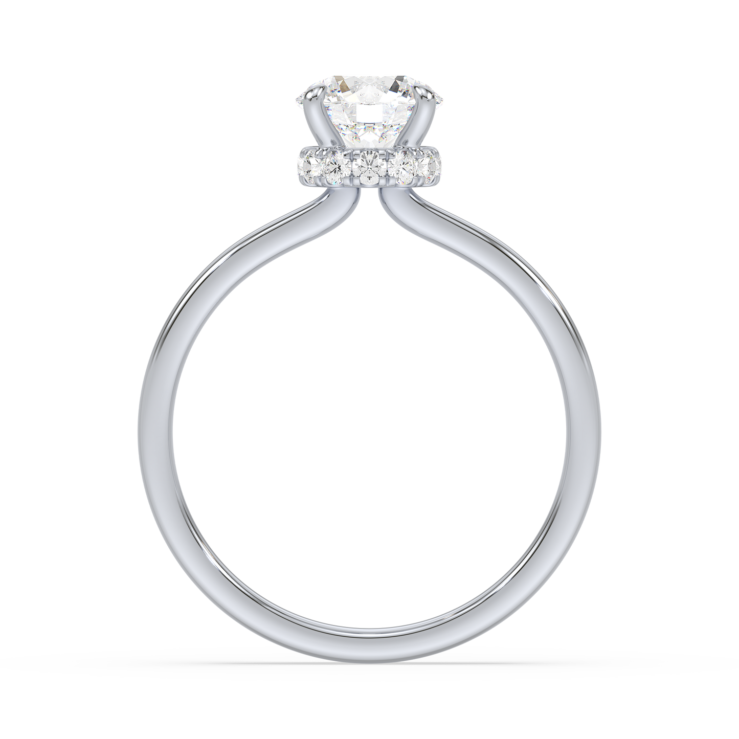 Hidden Halo Solitaire Ring