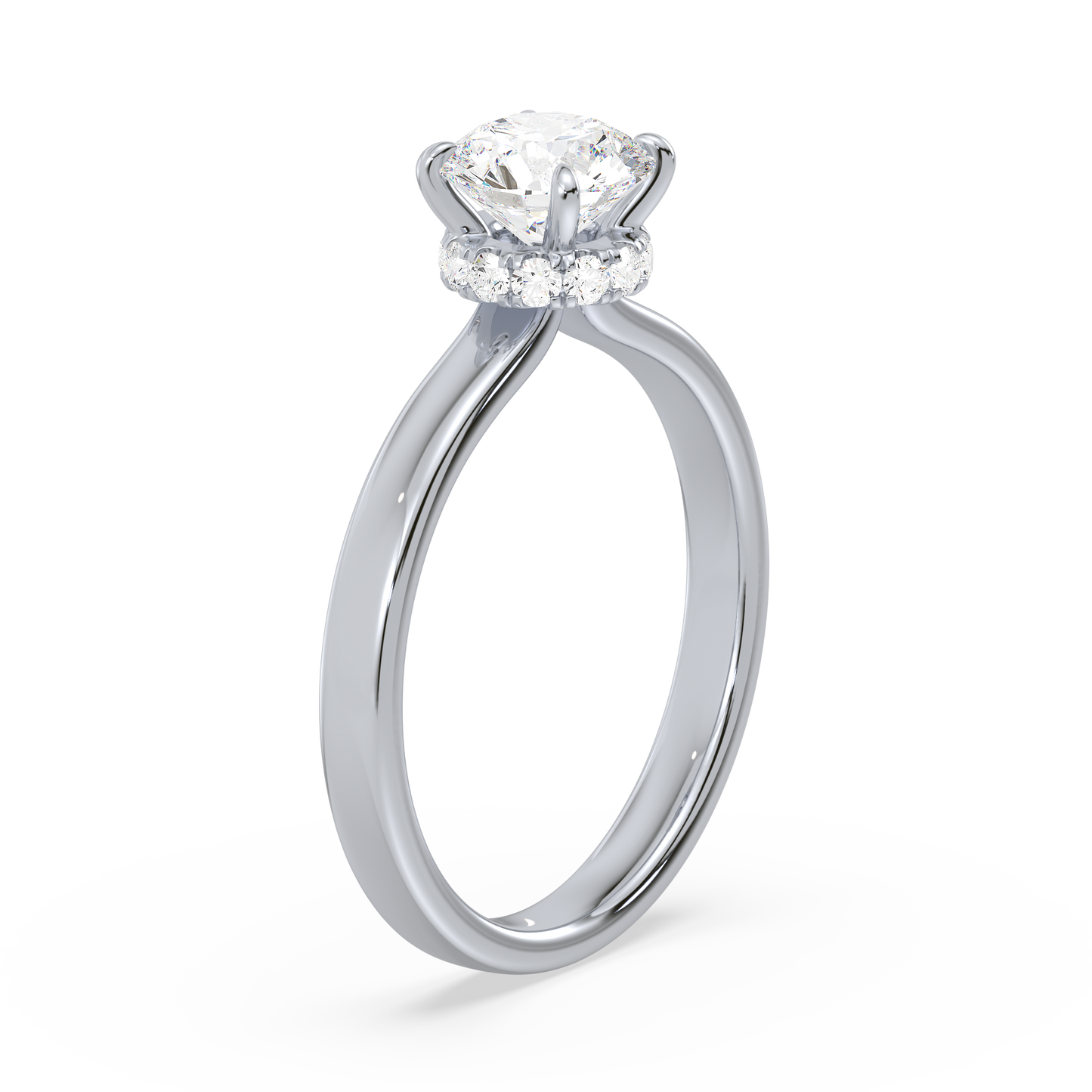 Hidden Halo Solitaire Ring