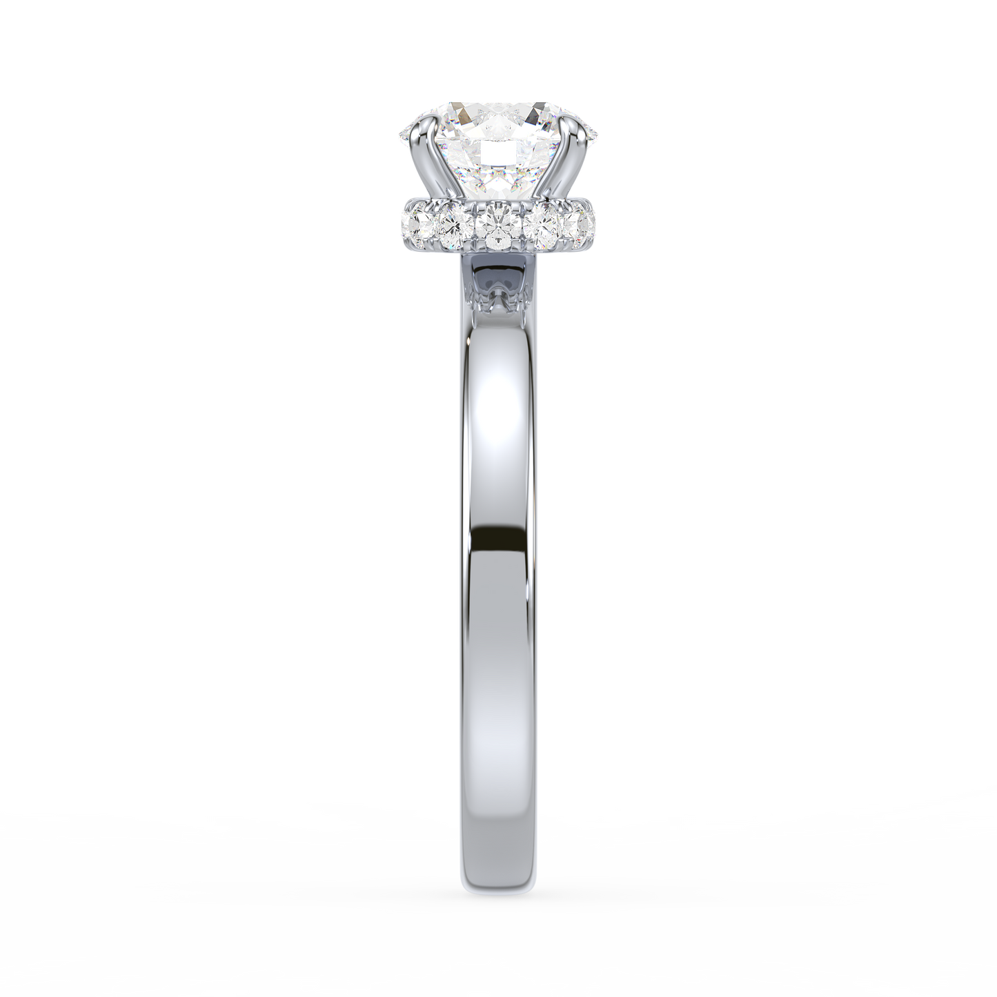 Hidden Halo Solitaire Ring