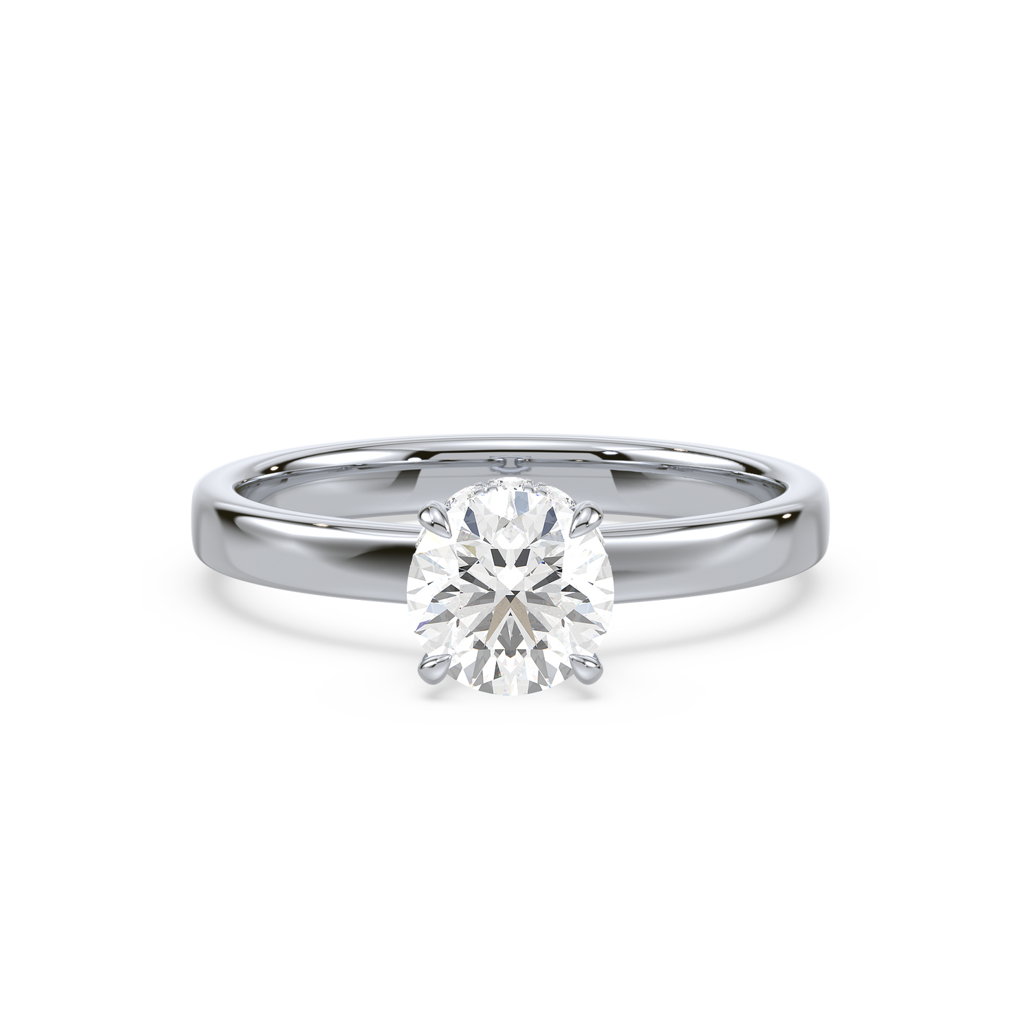 Hidden Halo Solitaire Ring