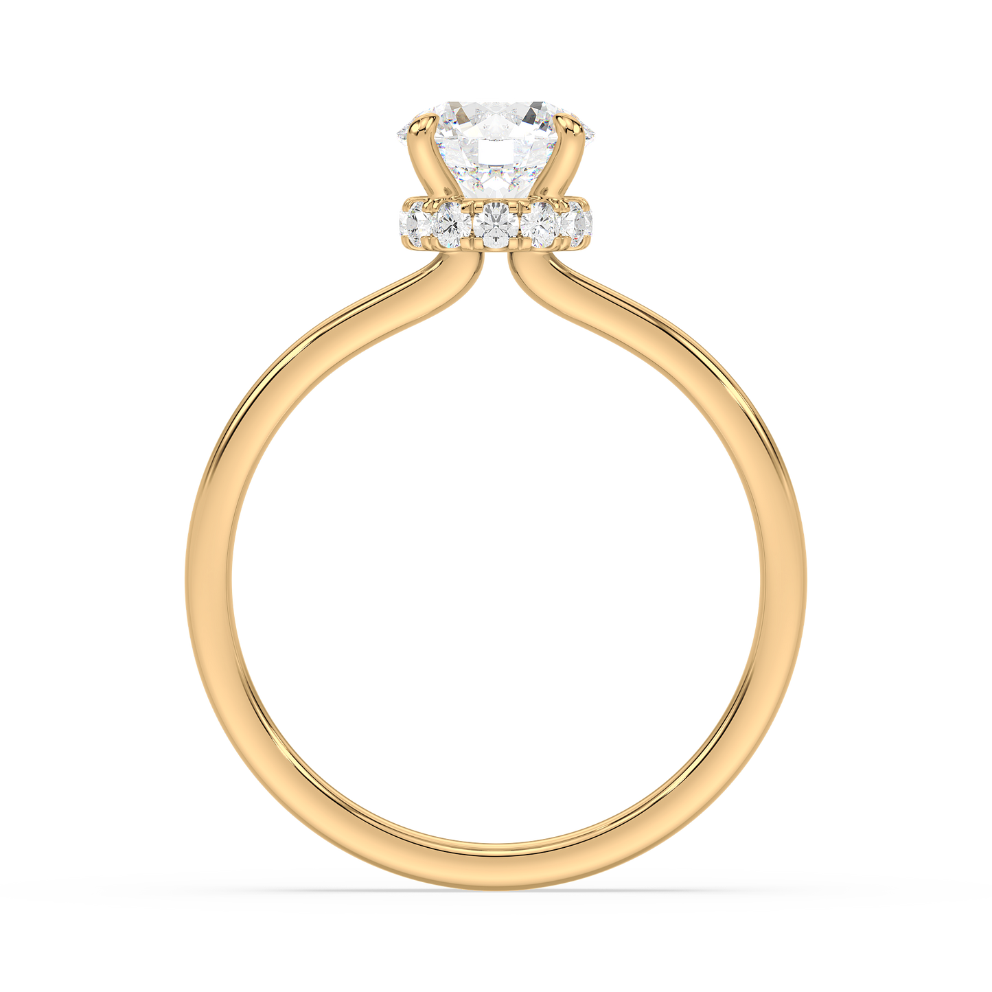 Hidden Halo Solitaire Ring
