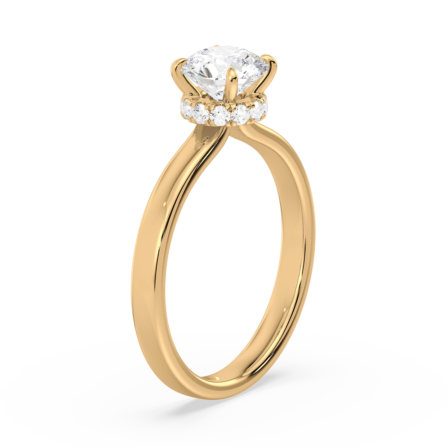 Hidden Halo Solitaire Ring