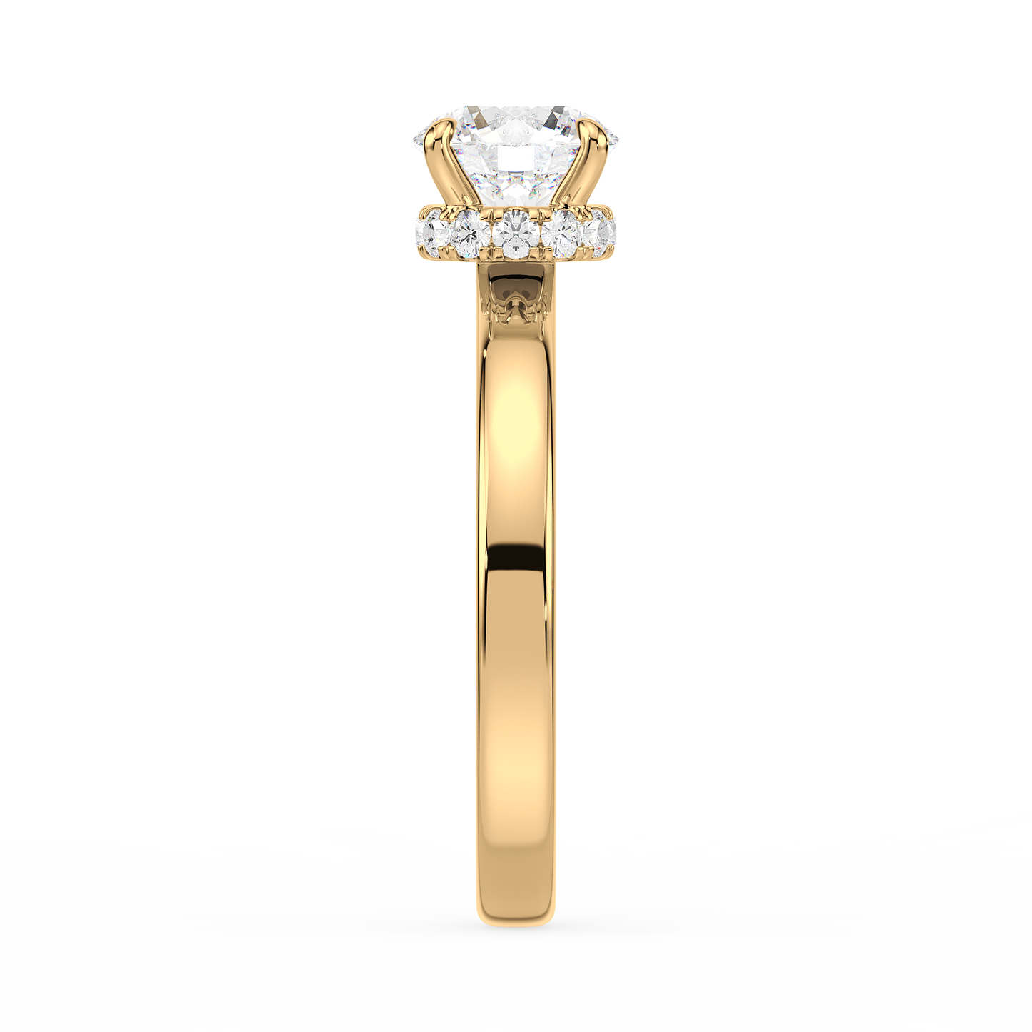 Hidden Halo Solitaire Ring