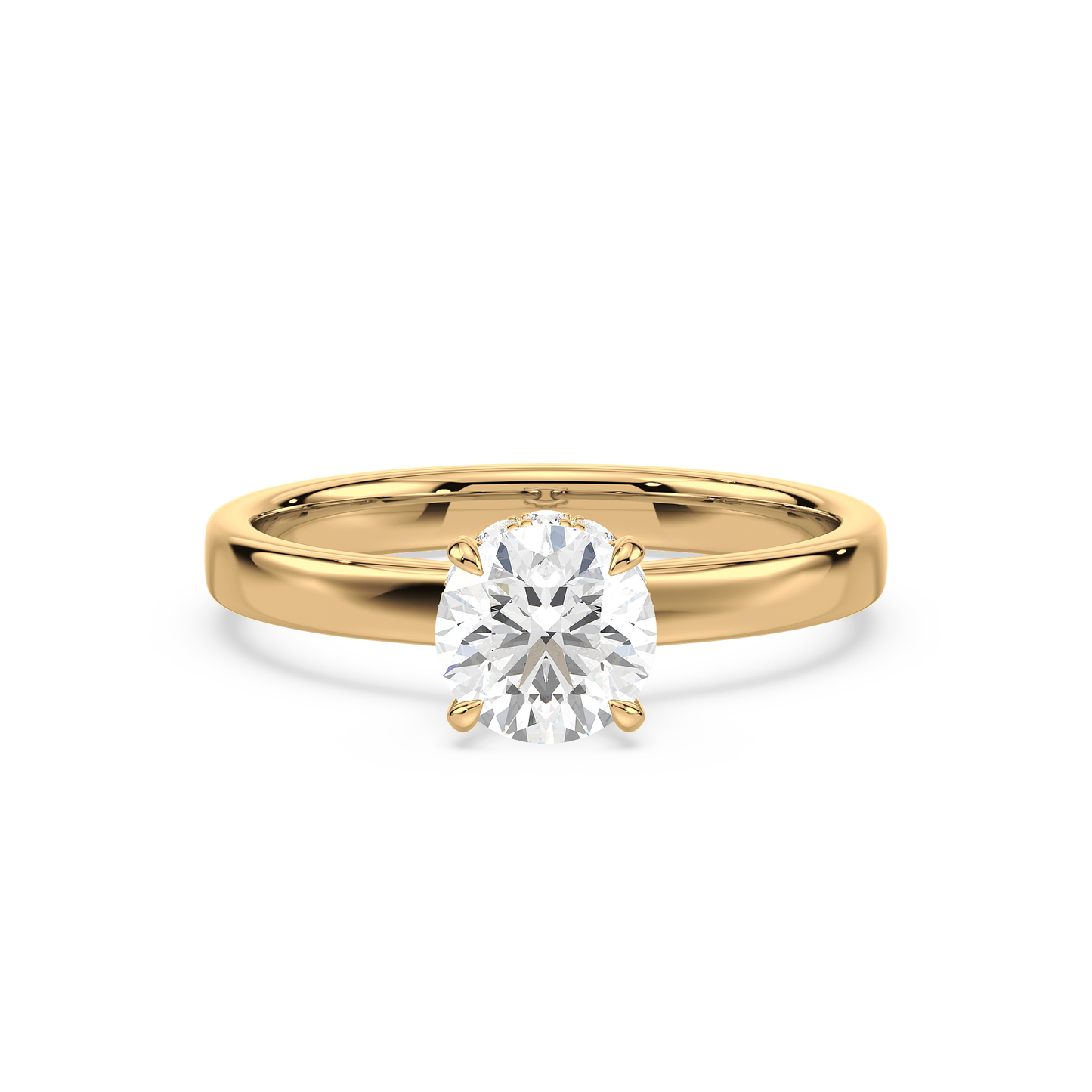 Hidden Halo Solitaire Ring