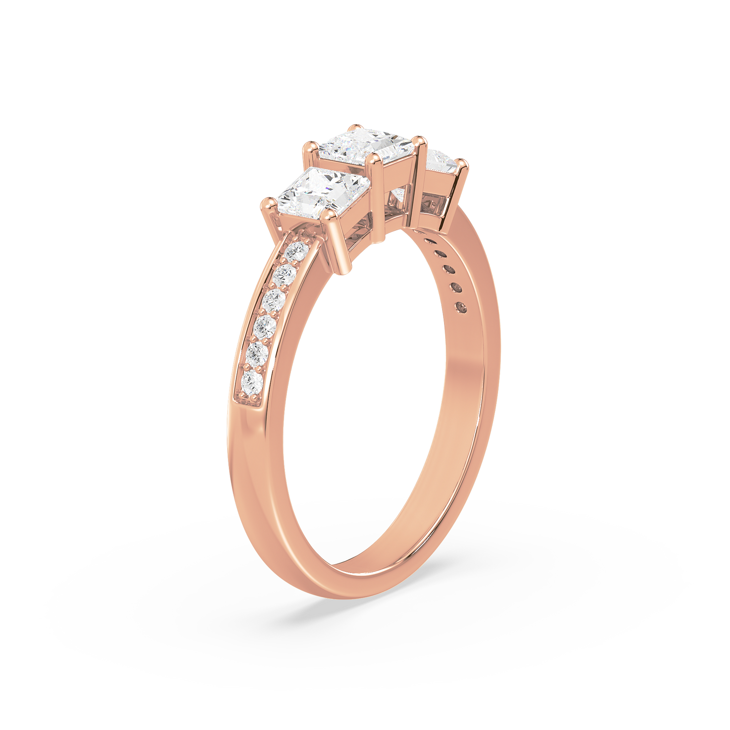 Pavé Set Princess Trilogy Ring