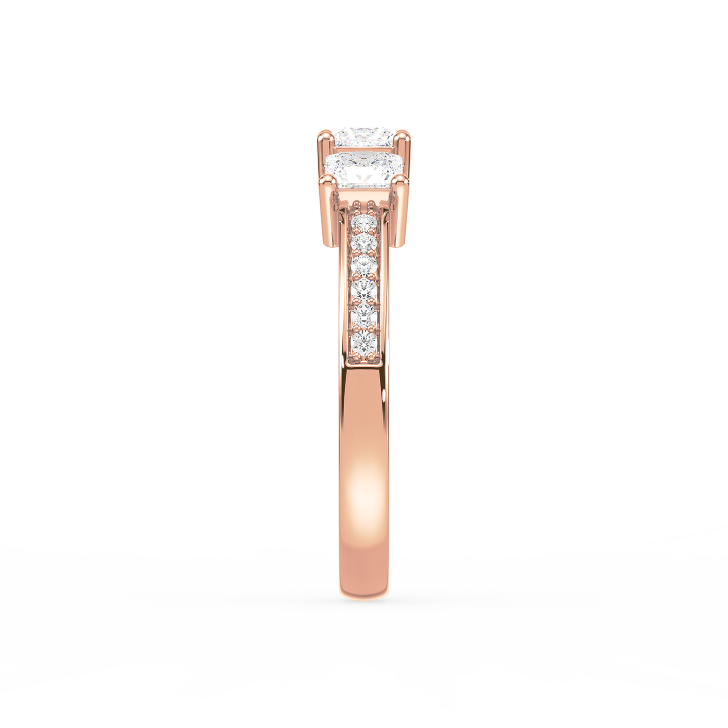 Pavé Set Princess Trilogy Ring