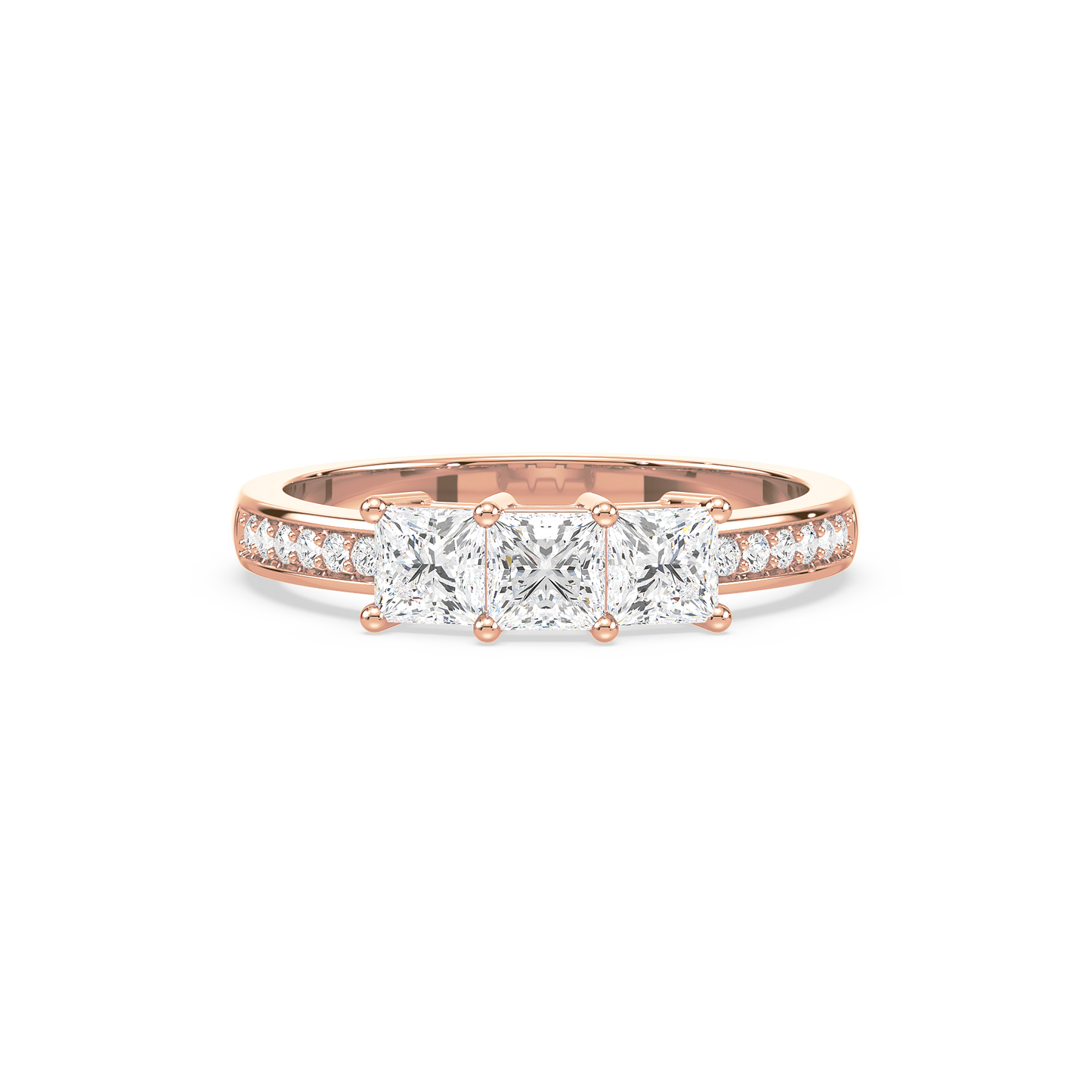 Pavé Set Princess Trilogy Ring