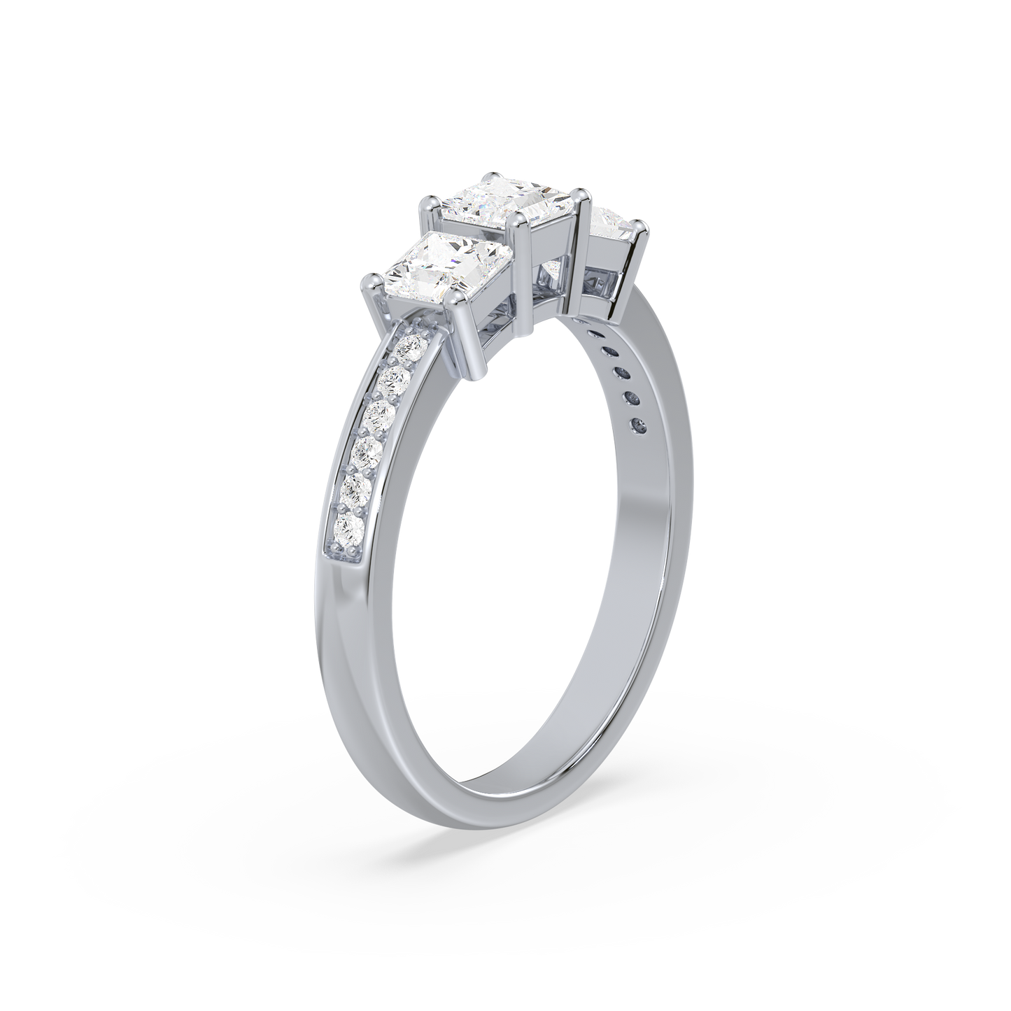 Pavé Set Princess Trilogy Ring