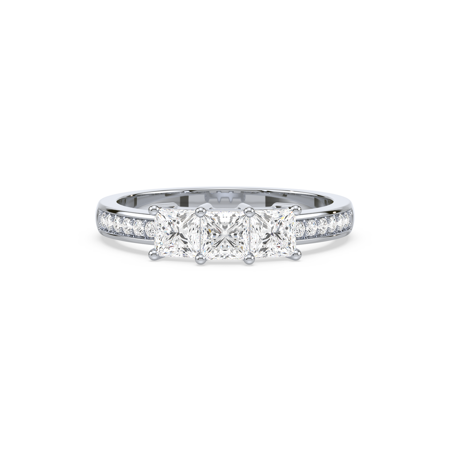 Pavé Set Princess Trilogy Ring