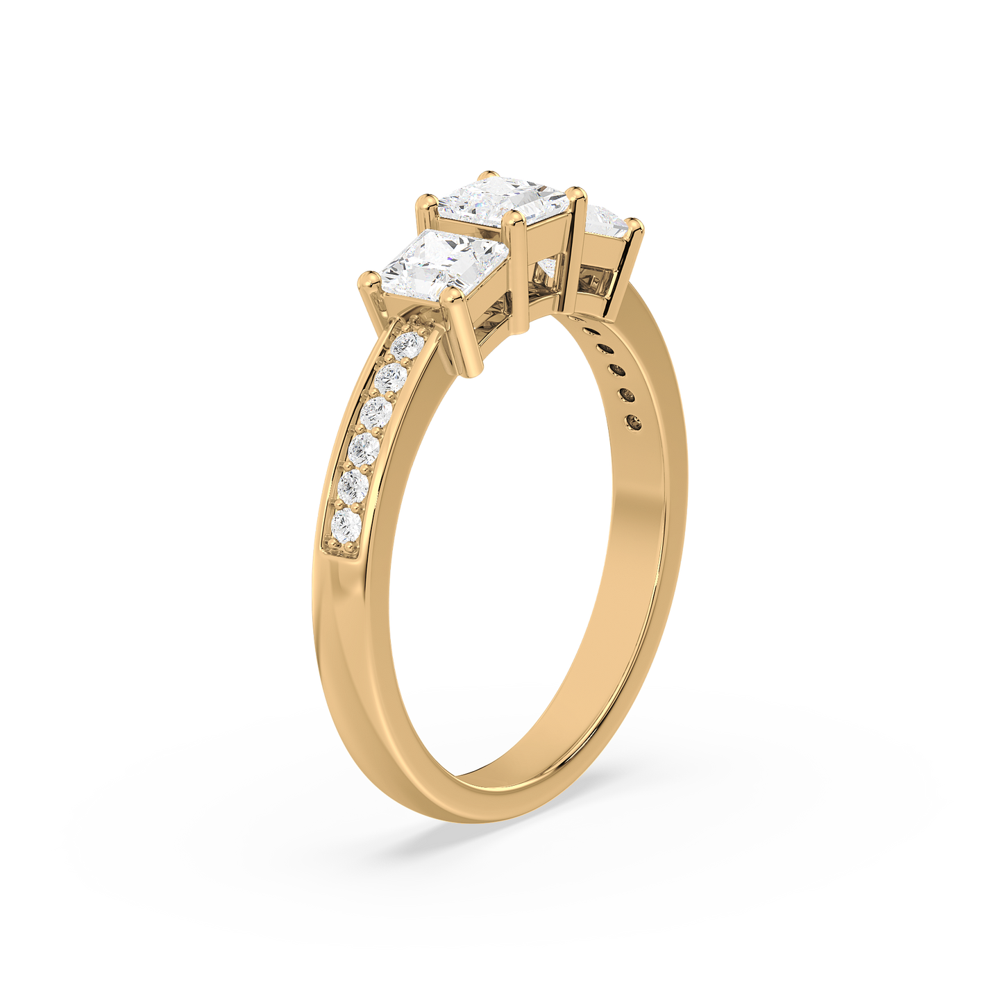 Pavé Set Princess Trilogy Ring
