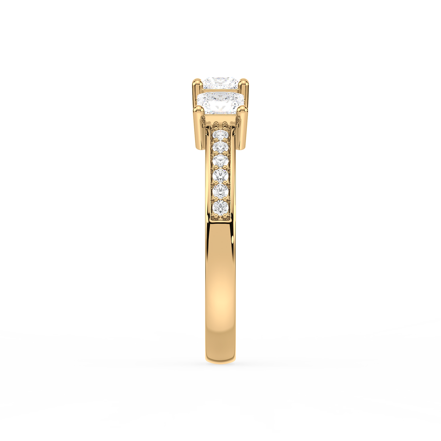 Pavé Set Princess Trilogy Ring