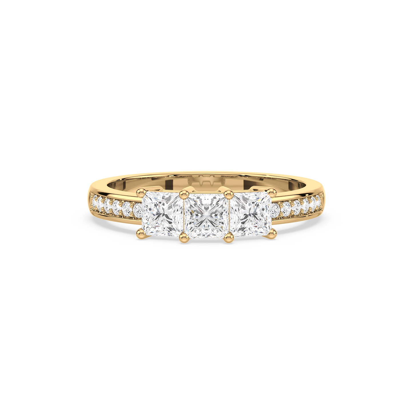 Pavé Set Princess Trilogy Ring