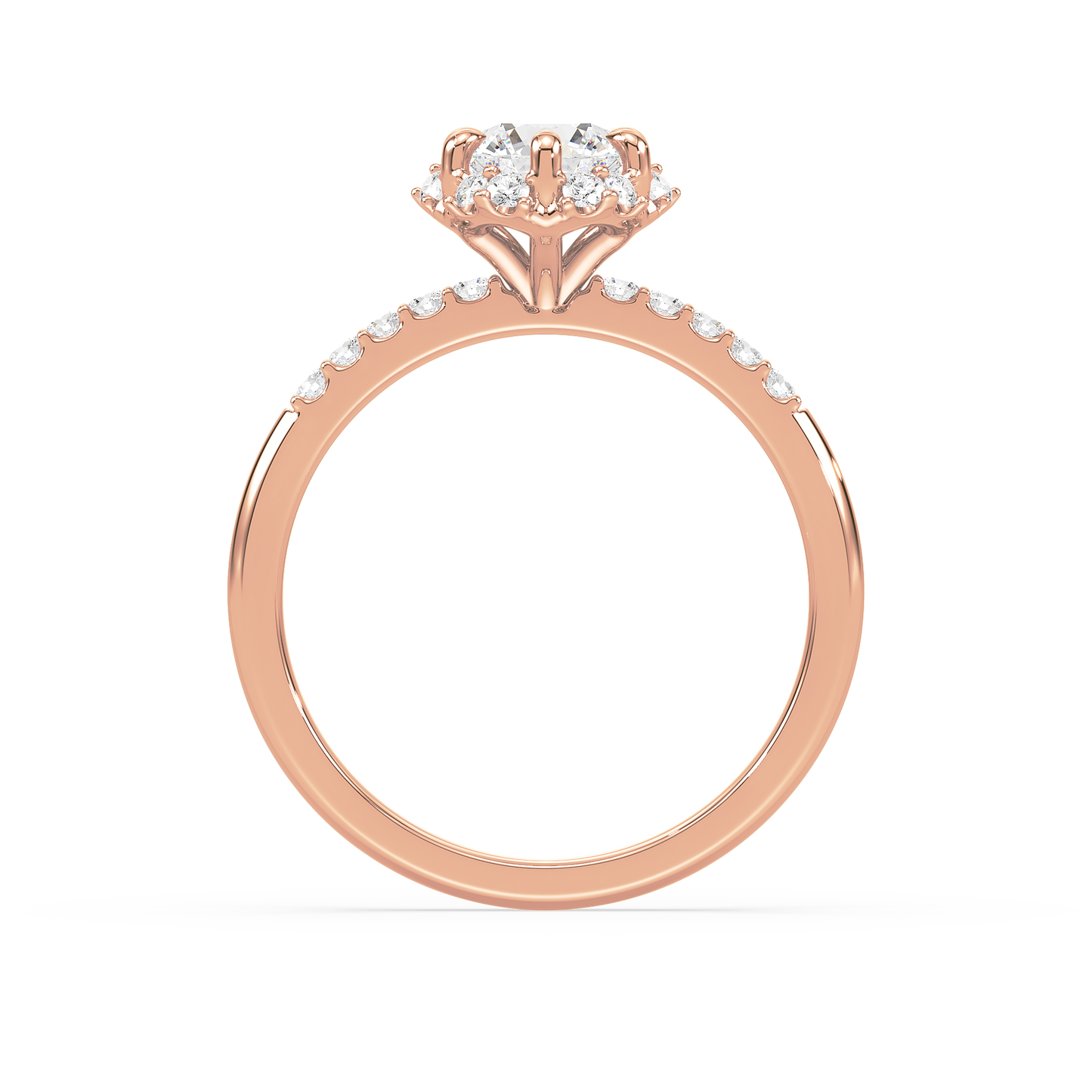 Accented Round Solitaire Ring