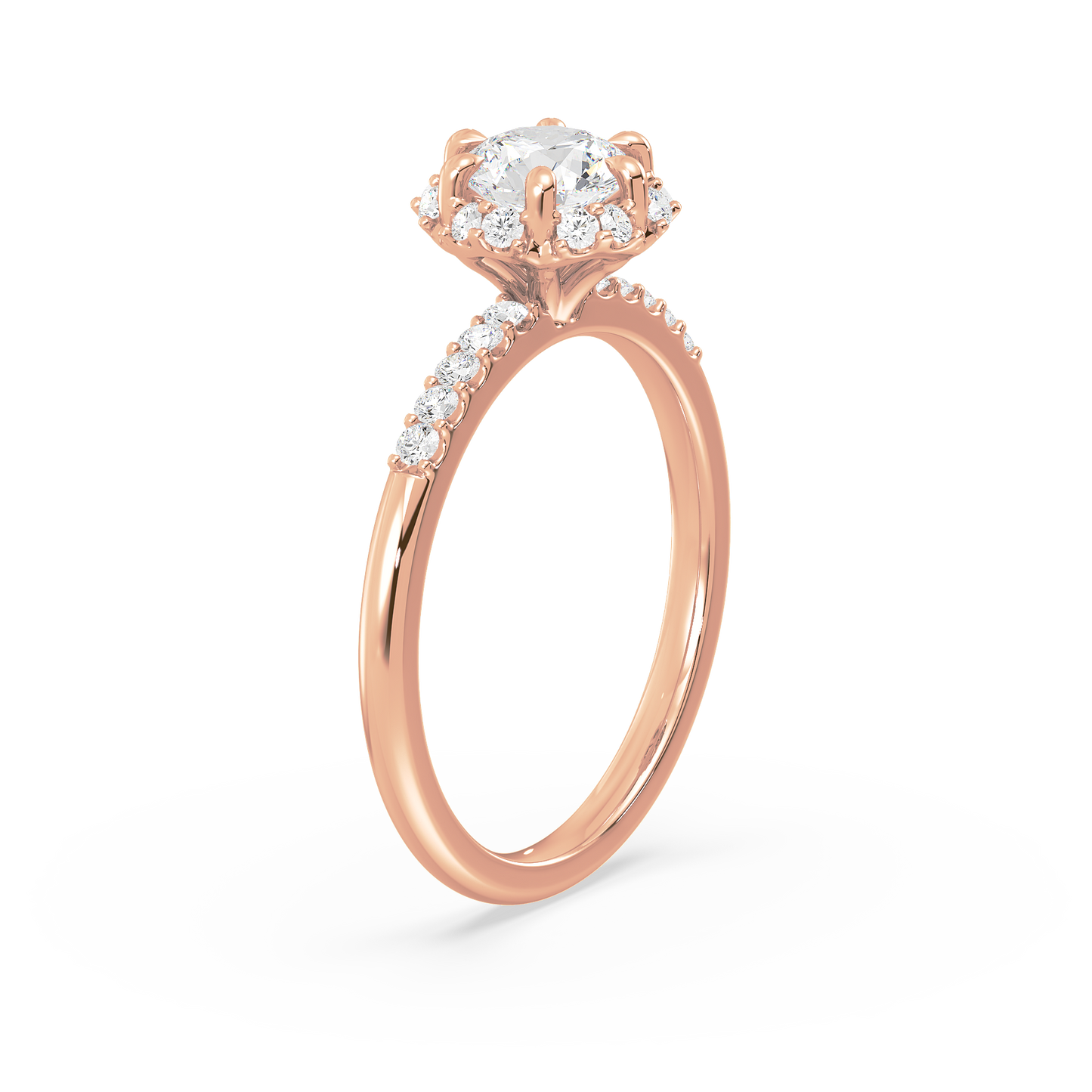 Accented Round Solitaire Ring