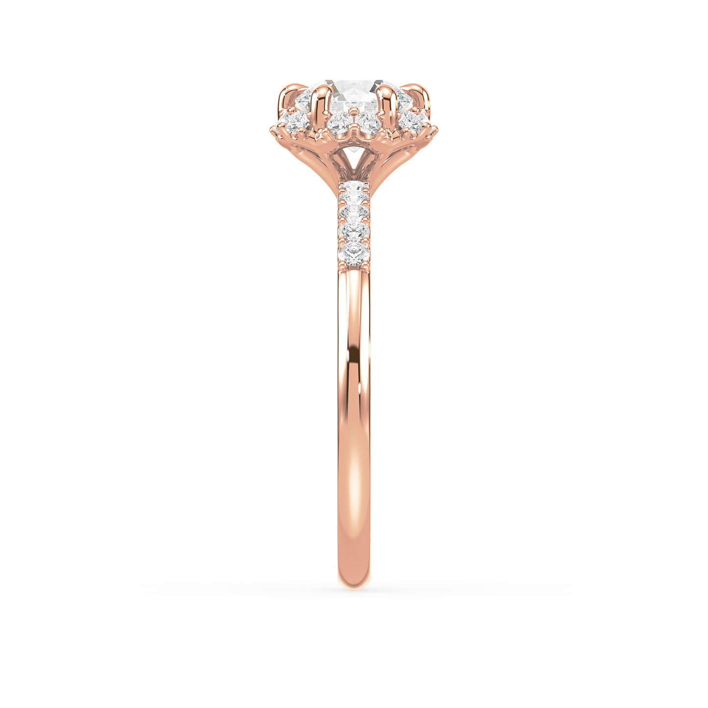 Accented Round Solitaire Ring