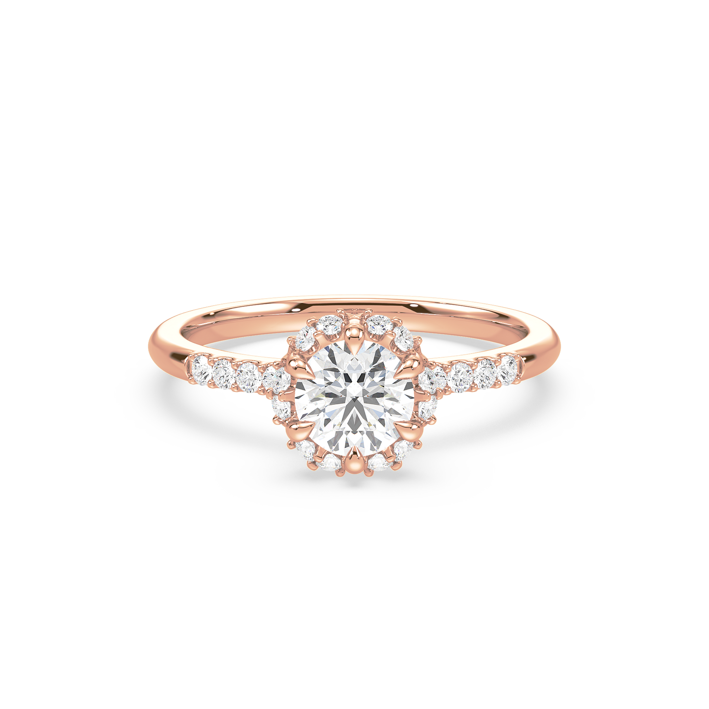 Accented Round Solitaire Ring