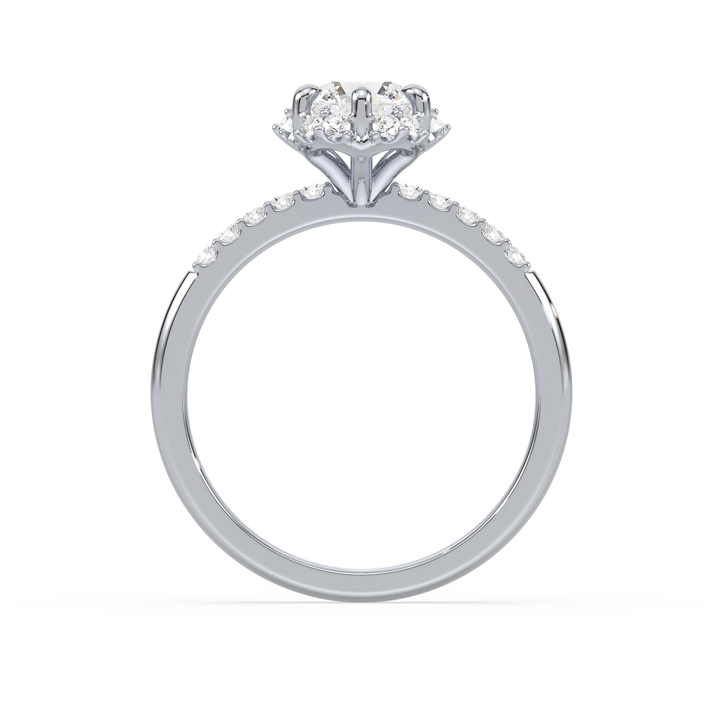 Accented Round Solitaire Ring