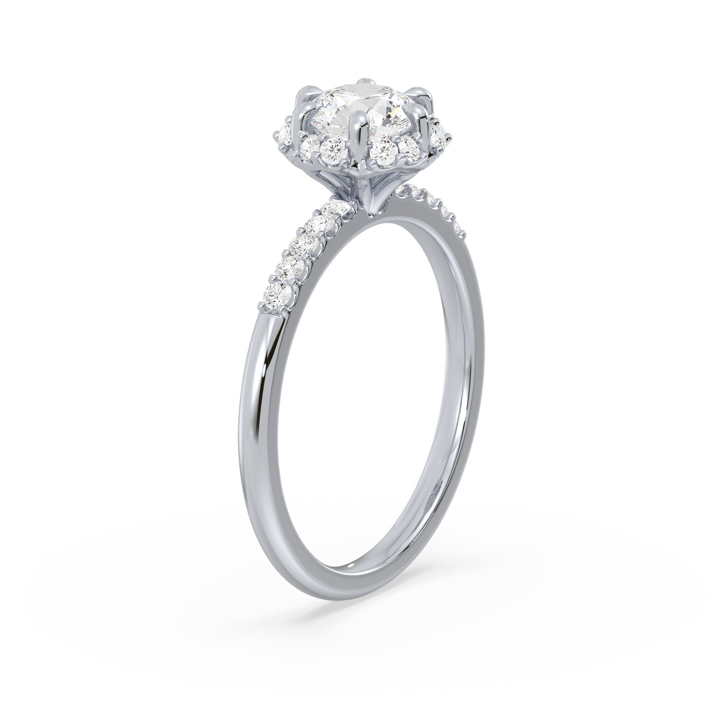 Accented Round Solitaire Ring