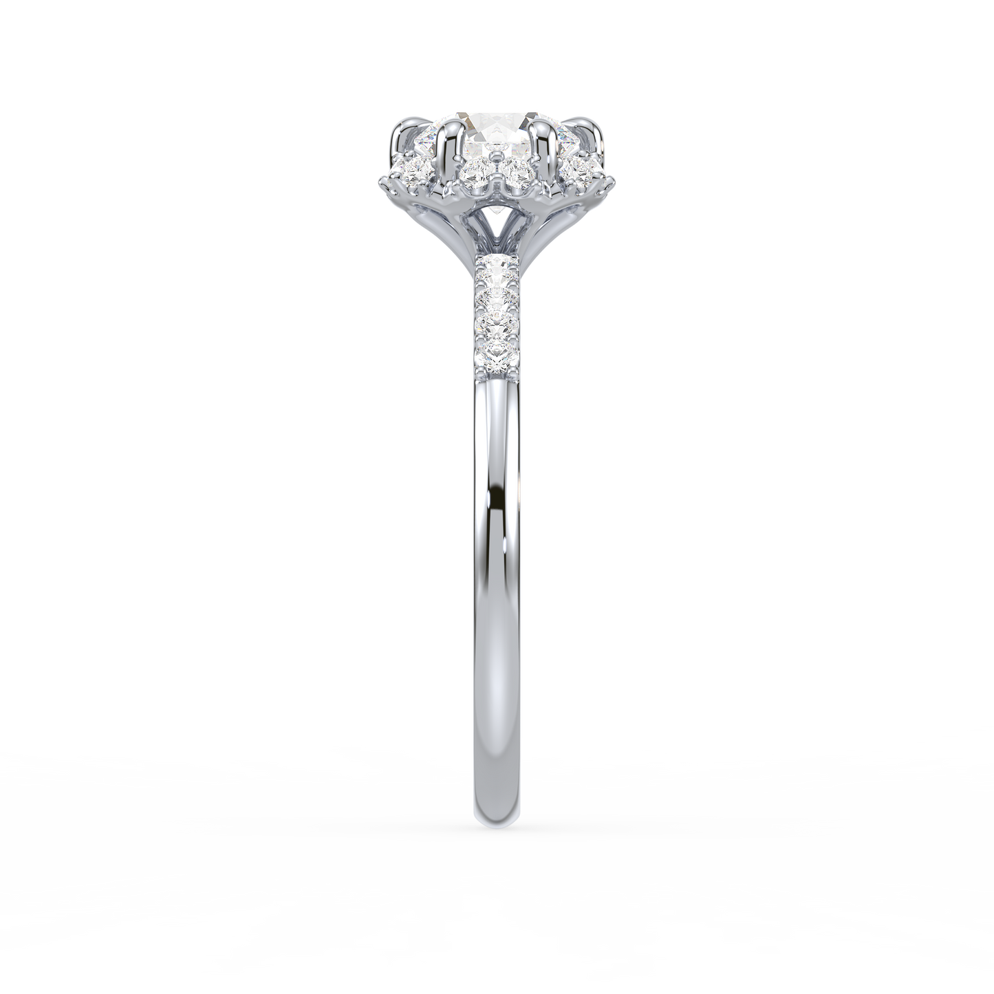 Accented Round Solitaire Ring