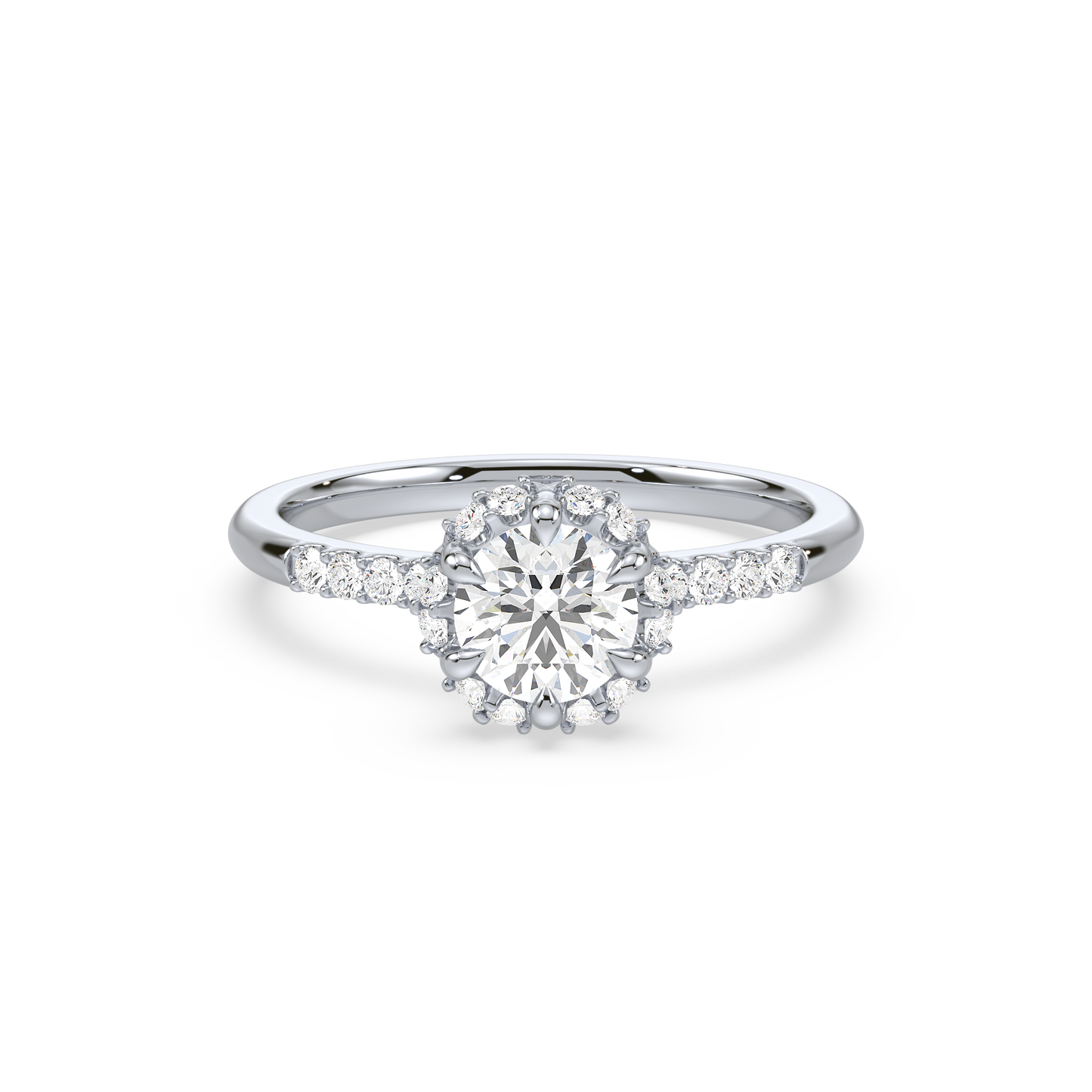 Accented Round Solitaire Ring