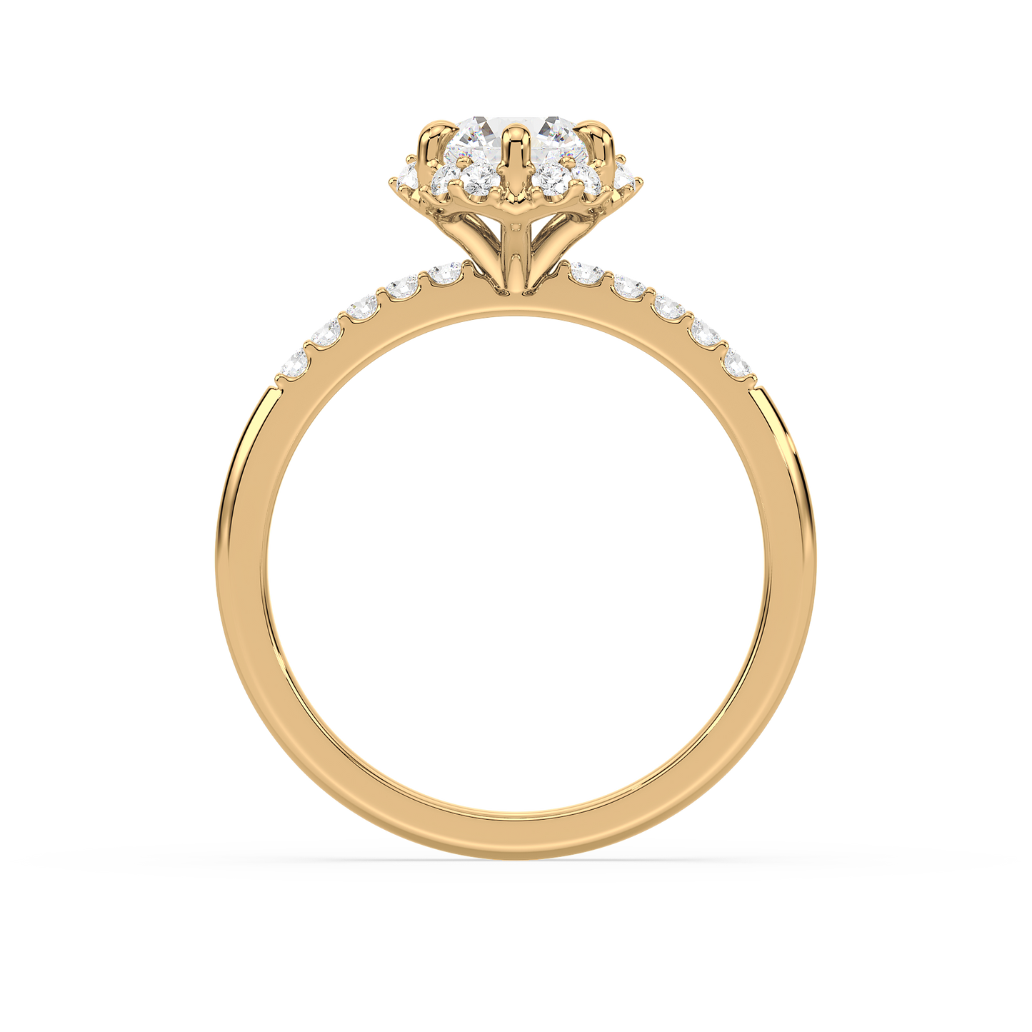 Accented Round Solitaire Ring