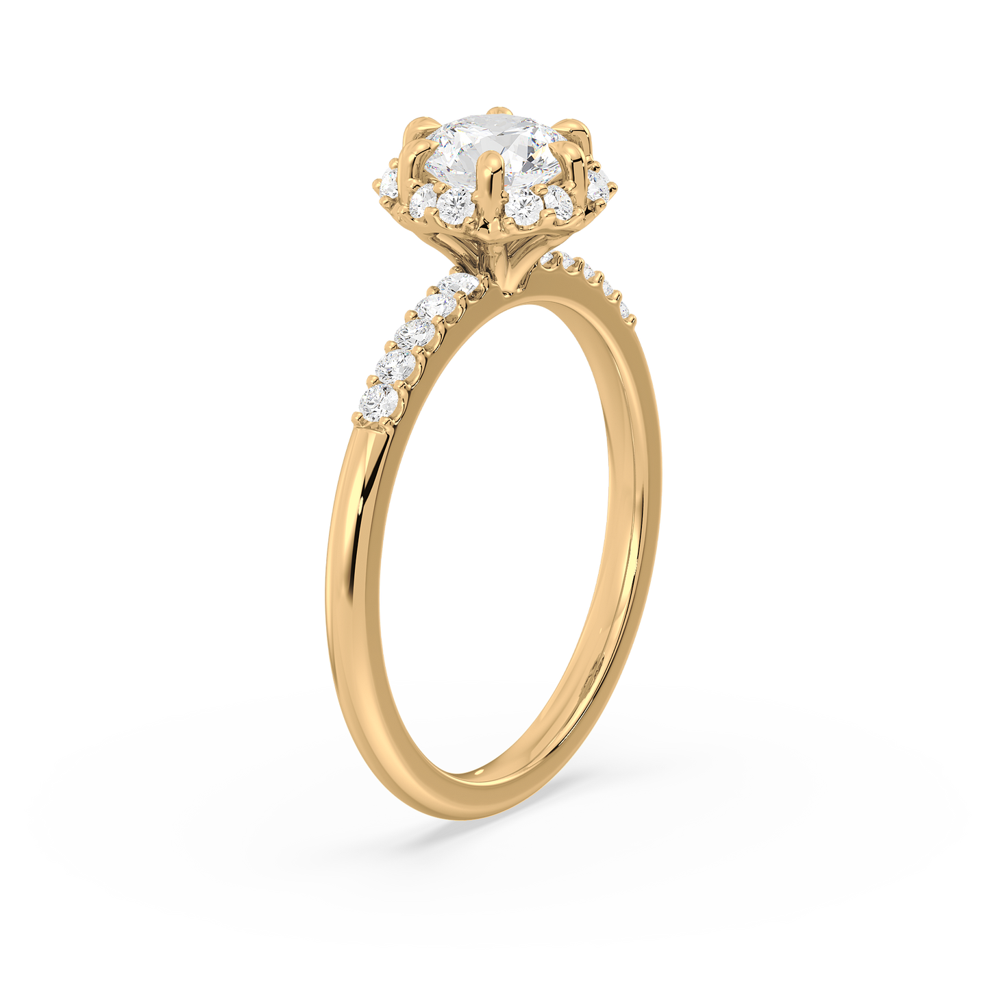 Accented Round Solitaire Ring