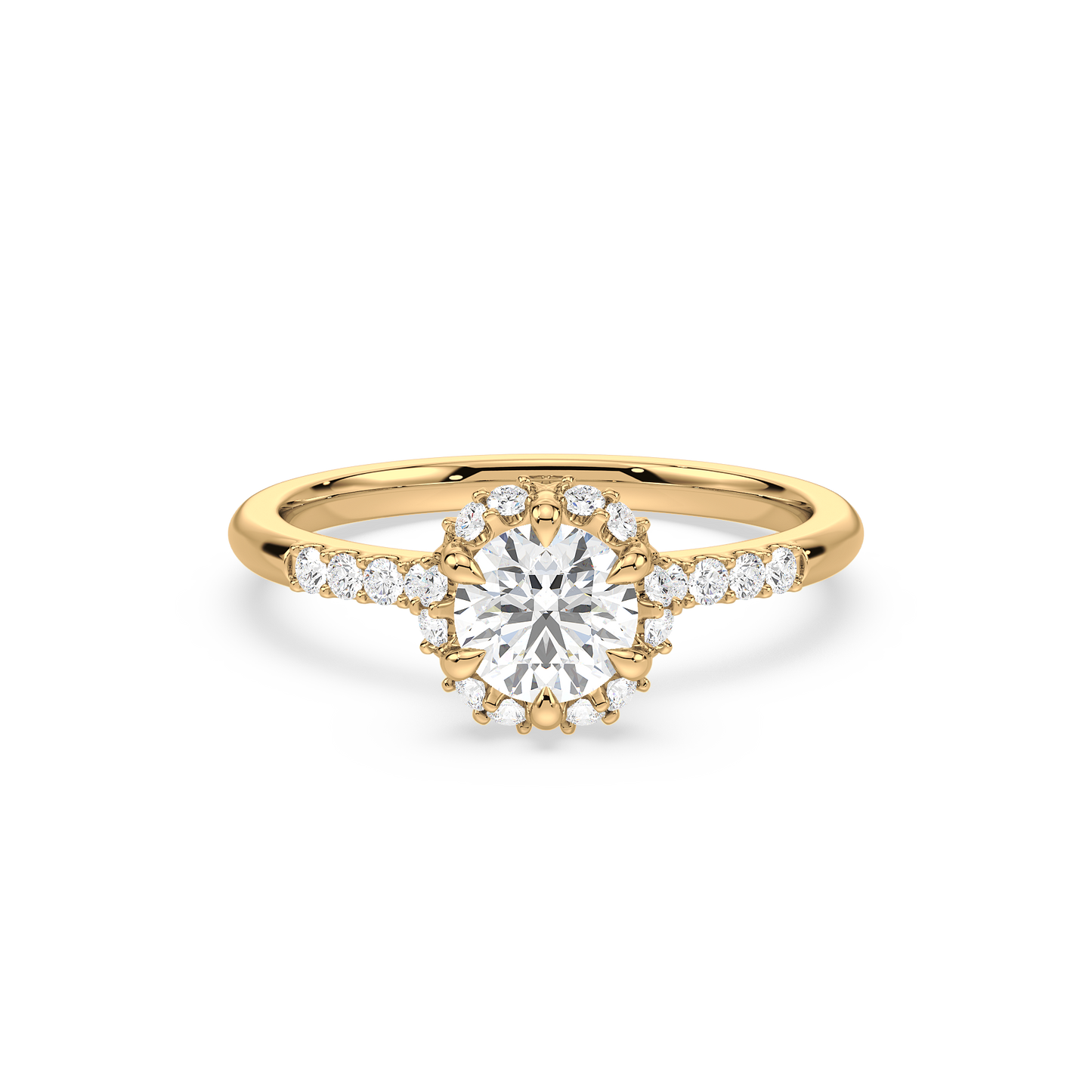 Accented Round Solitaire Ring