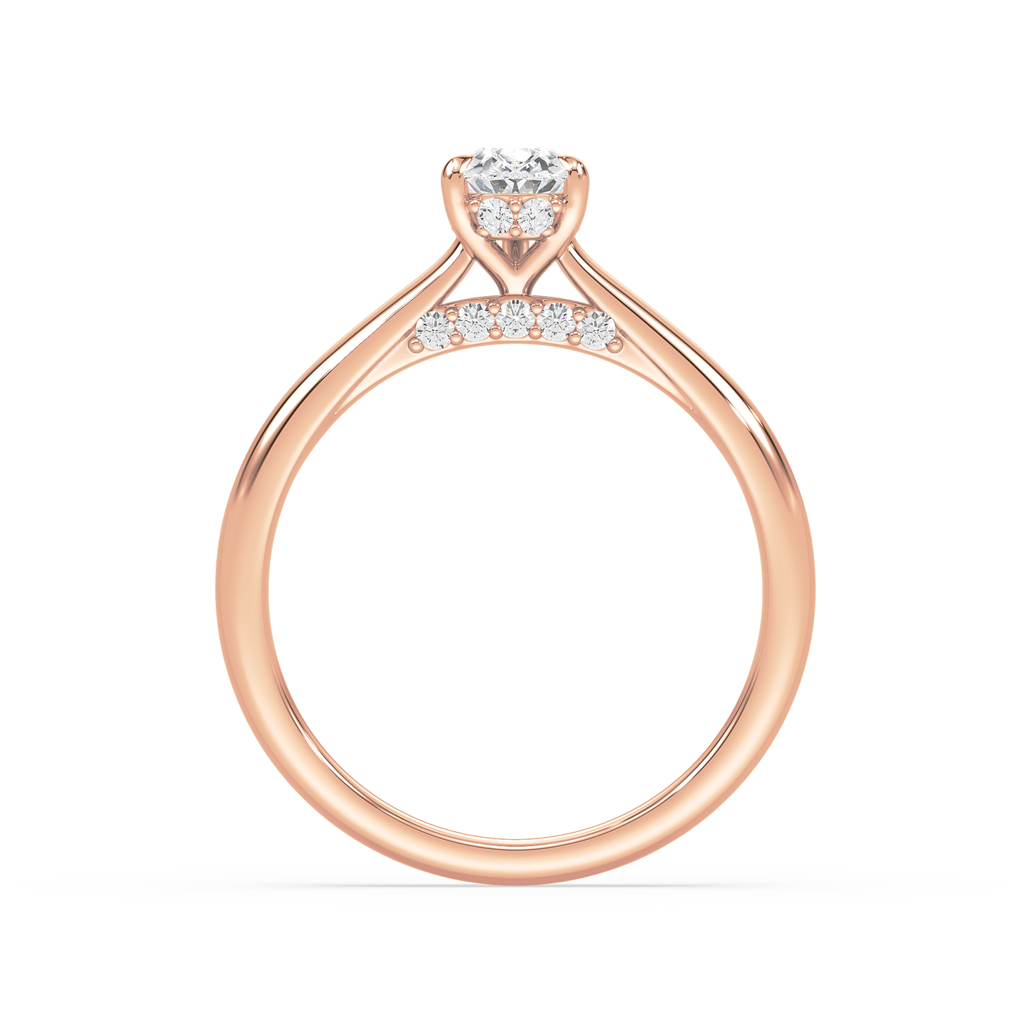Under Accentuated Pear Solitaire Ring