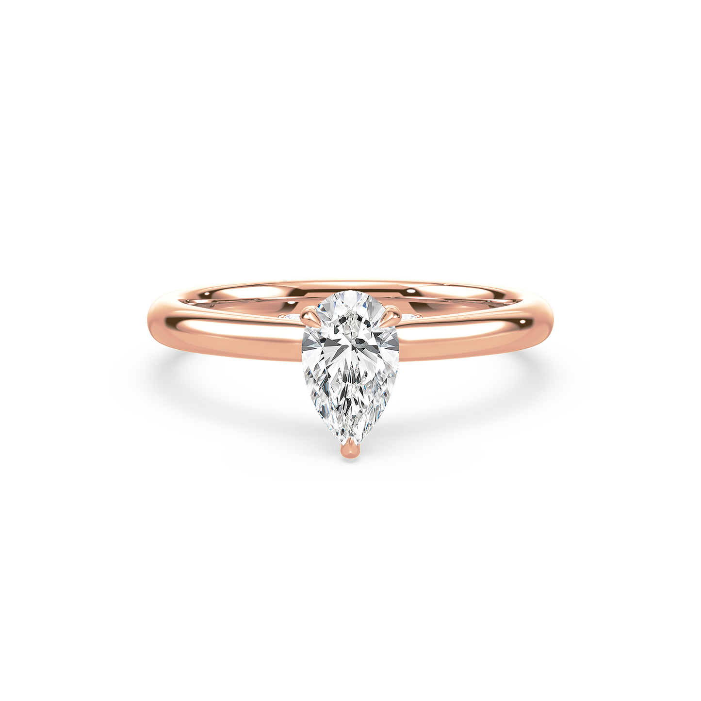Under Accentuated Pear Solitaire Ring
