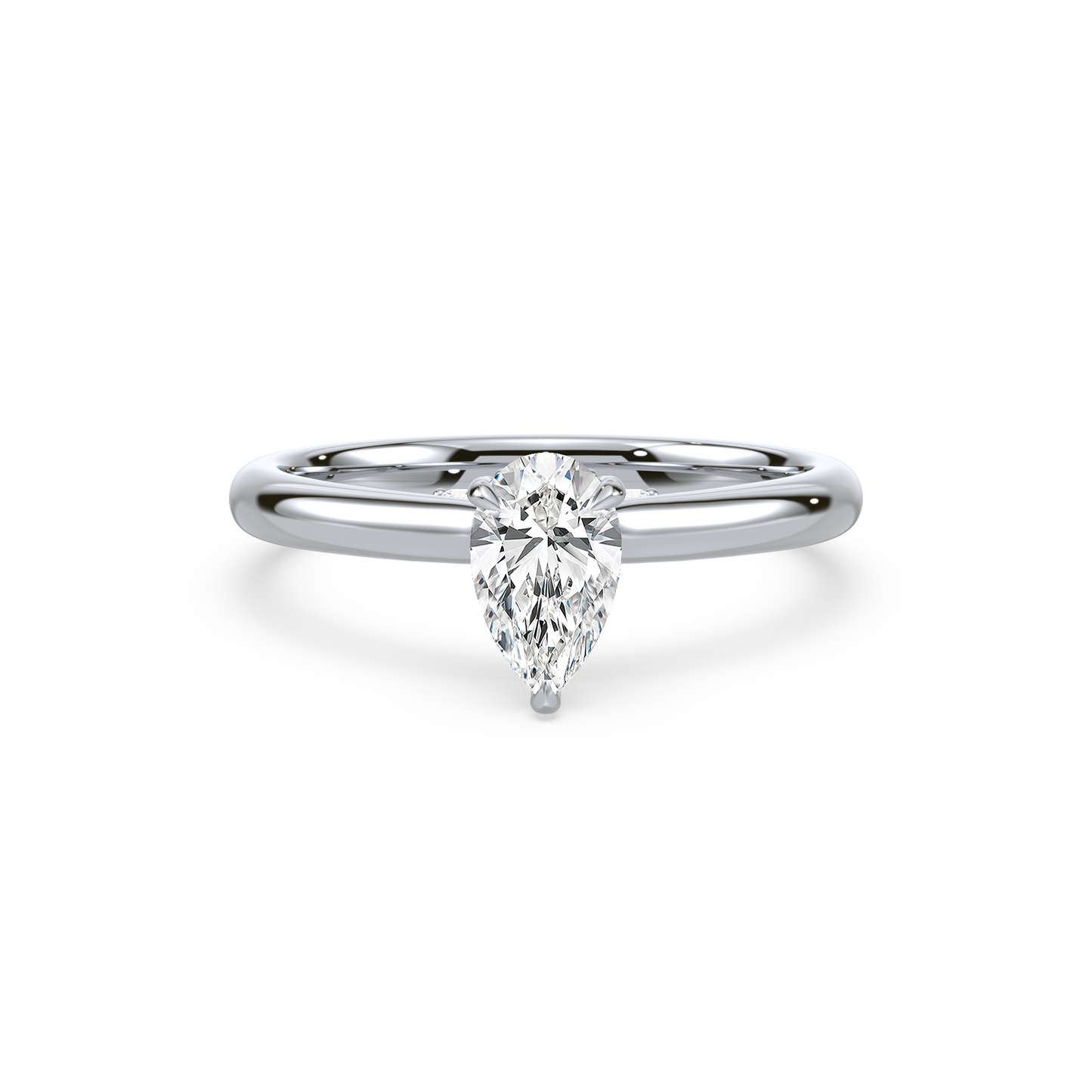 Under Accentuated Pear Solitaire Ring