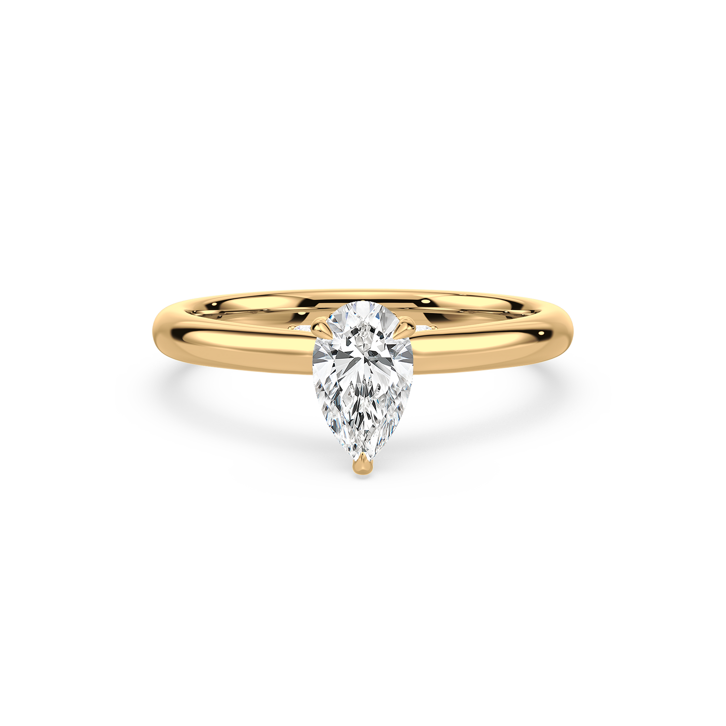 Under Accentuated Pear Solitaire Ring