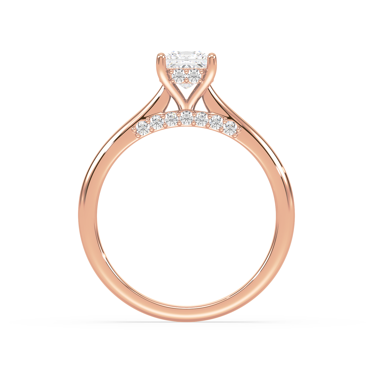 Under Accentuated Princess Solitaire Ring