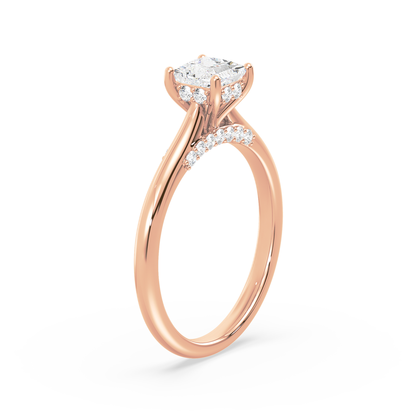 Under Accentuated Princess Solitaire Ring