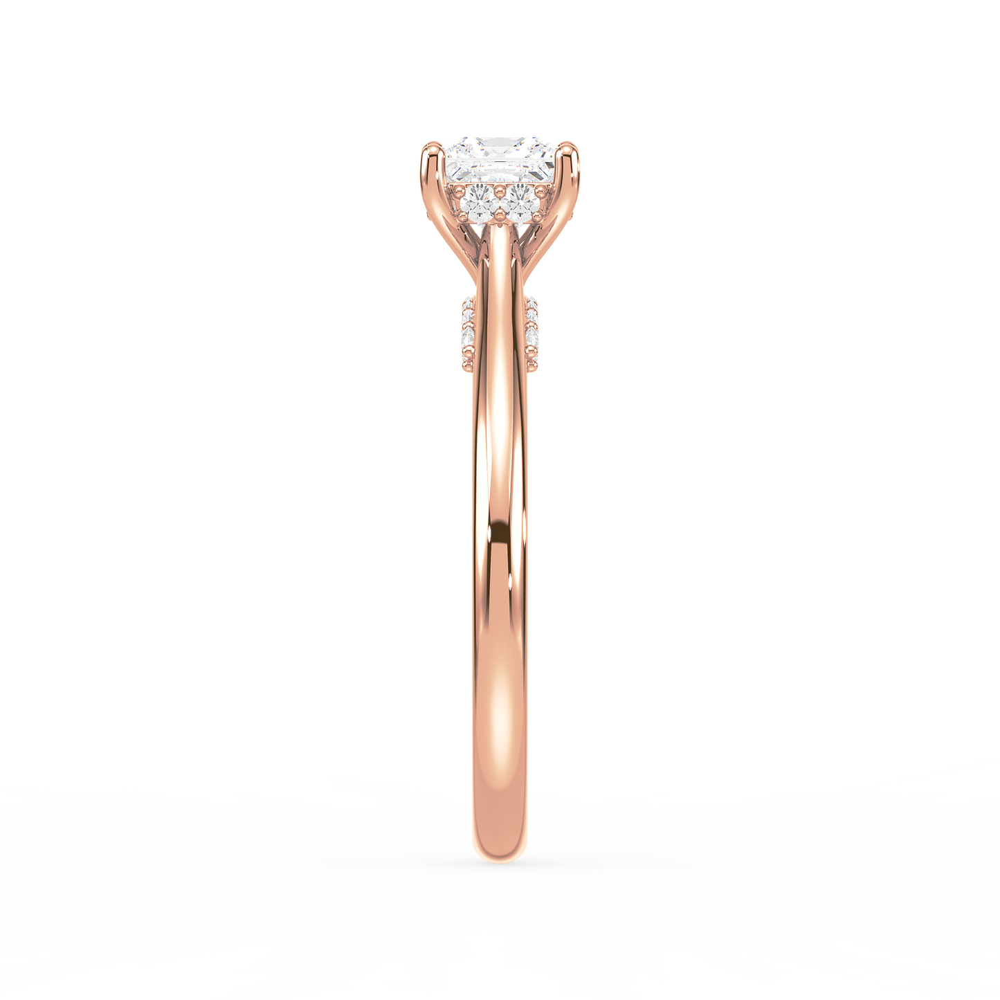 Under Accentuated Princess Solitaire Ring