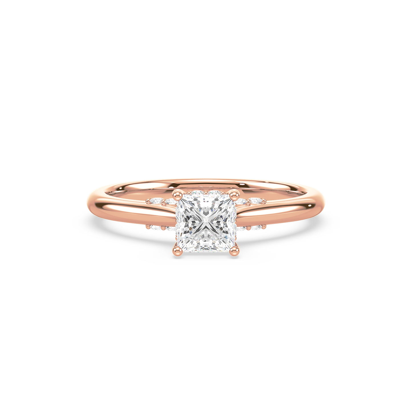 Under Accentuated Princess Solitaire Ring