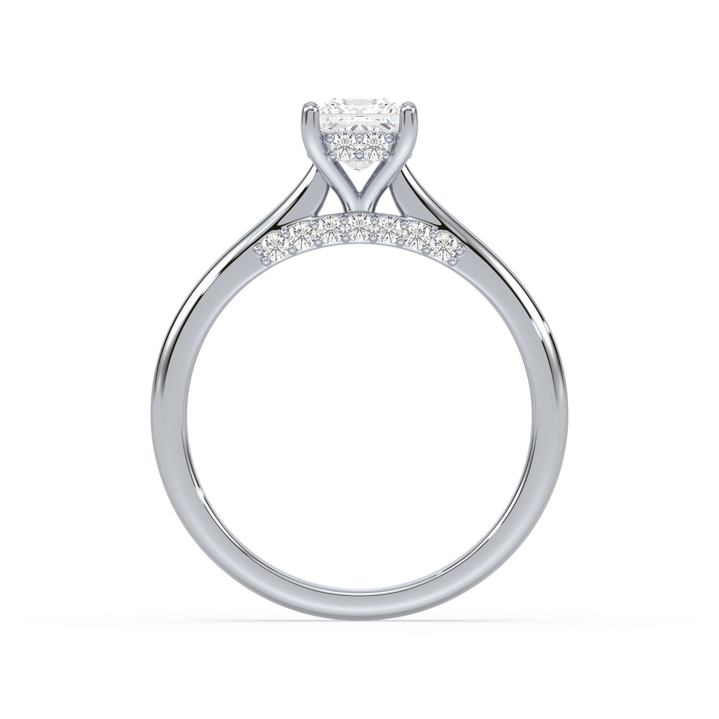 Under Accentuated Princess Solitaire Ring