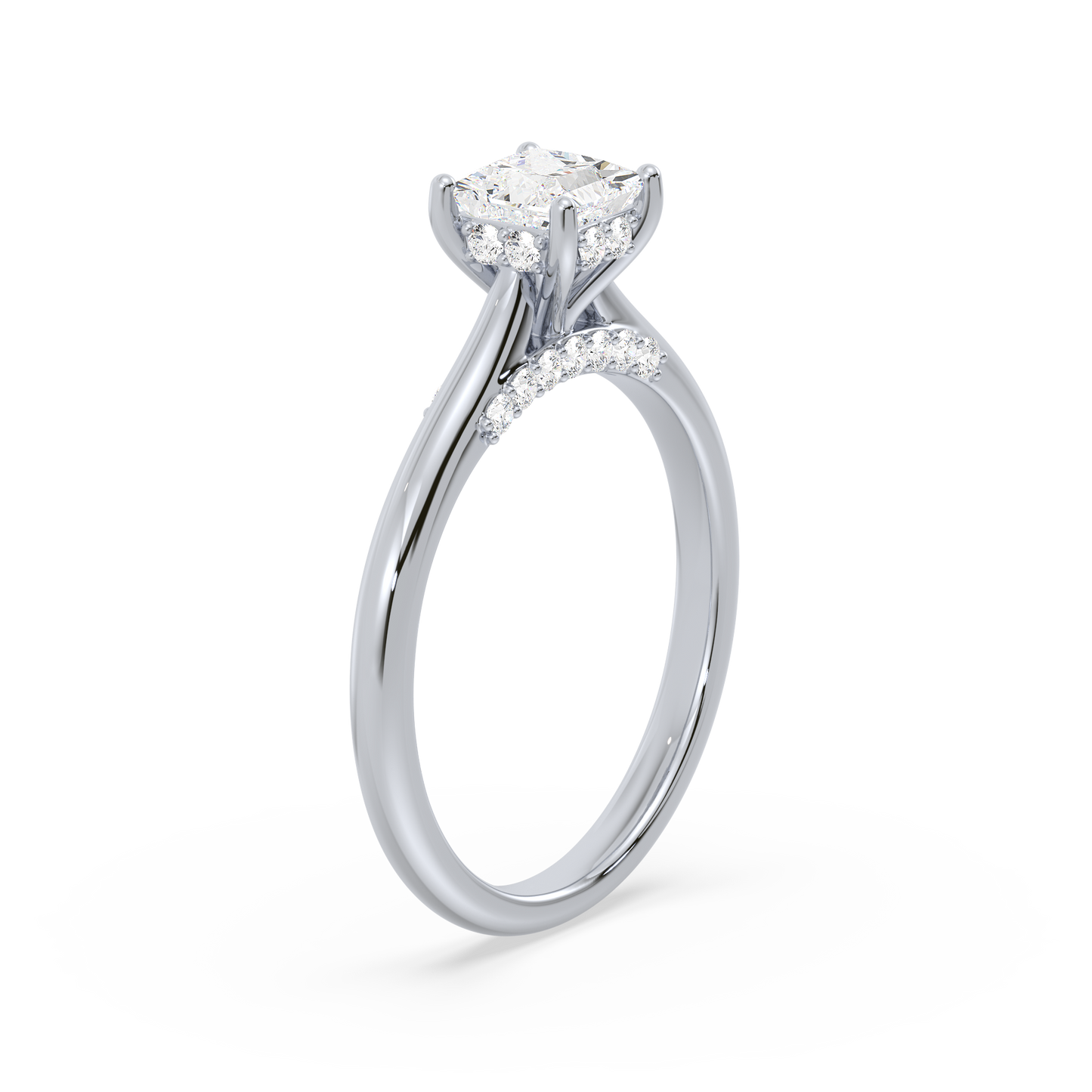 Under Accentuated Princess Solitaire Ring