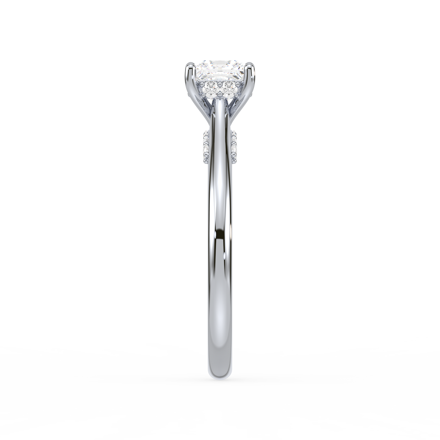 Under Accentuated Princess Solitaire Ring