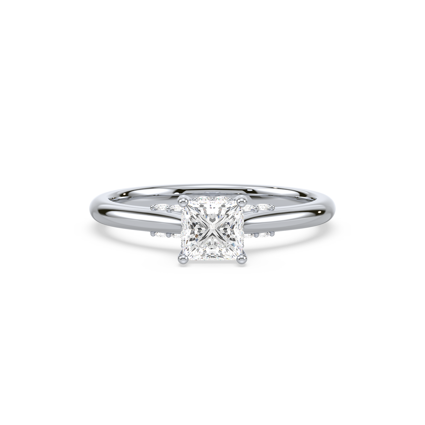 Under Accentuated Princess Solitaire Ring
