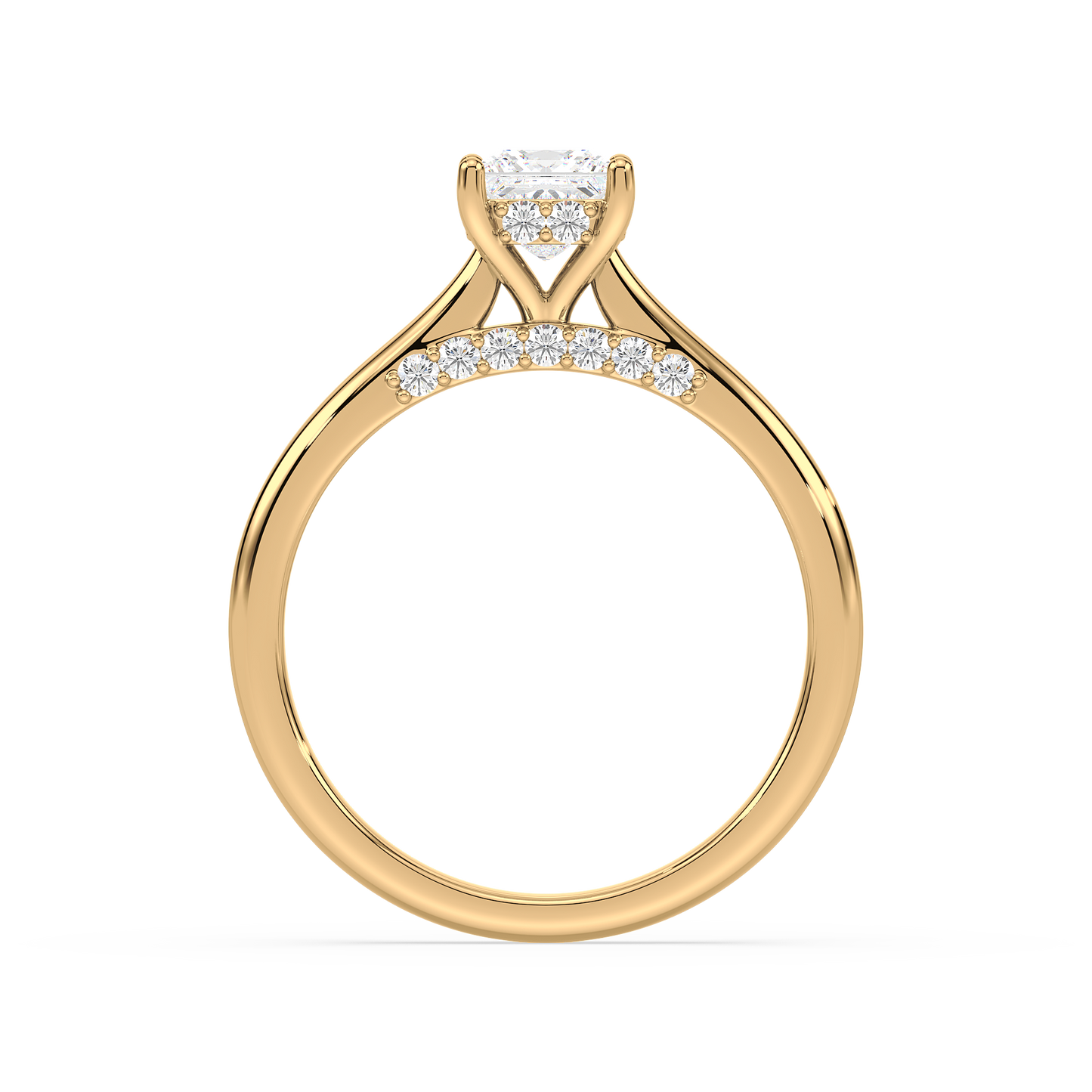 Under Accentuated Princess Solitaire Ring
