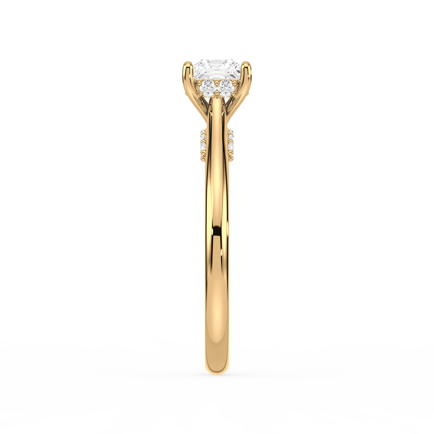 Under Accentuated Princess Solitaire Ring