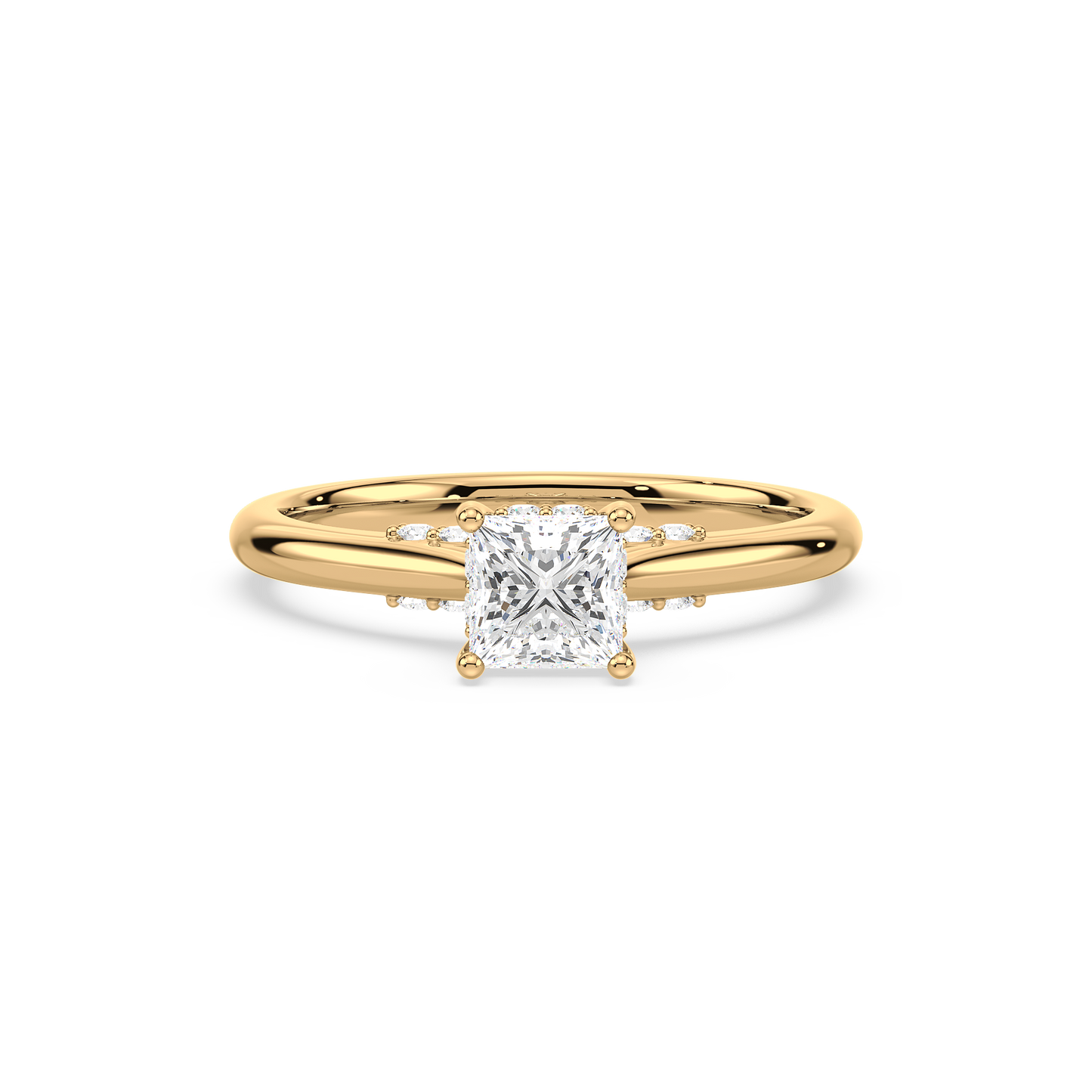 Under Accentuated Princess Solitaire Ring