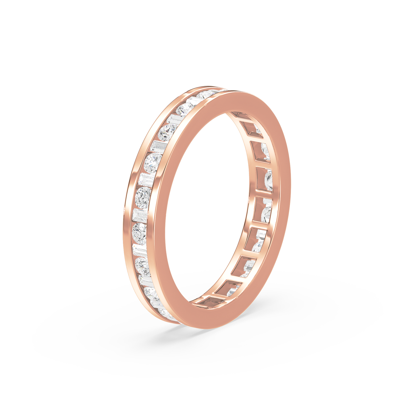 Baguette Round Channel Eternity Ring