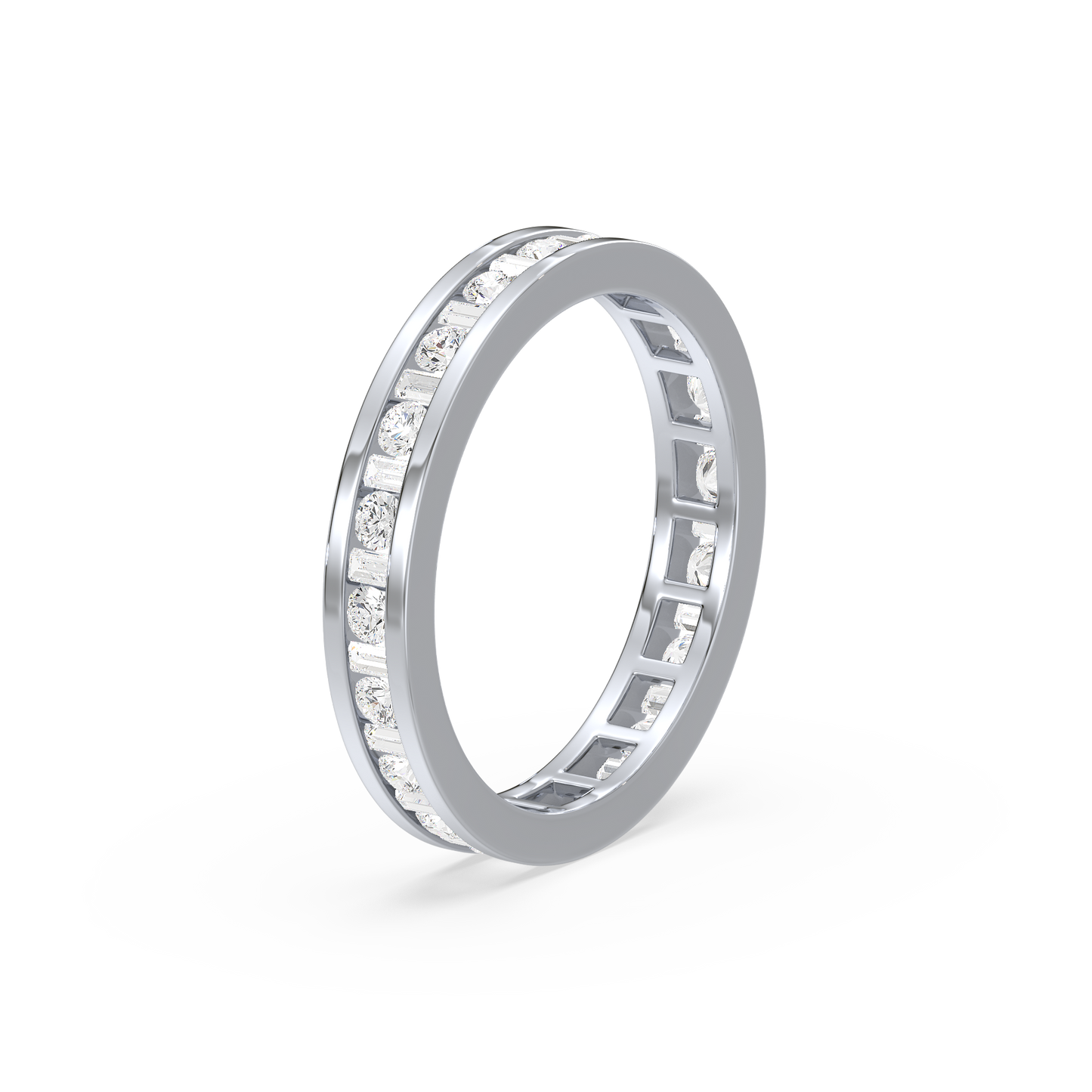 Baguette Round Channel Eternity Ring