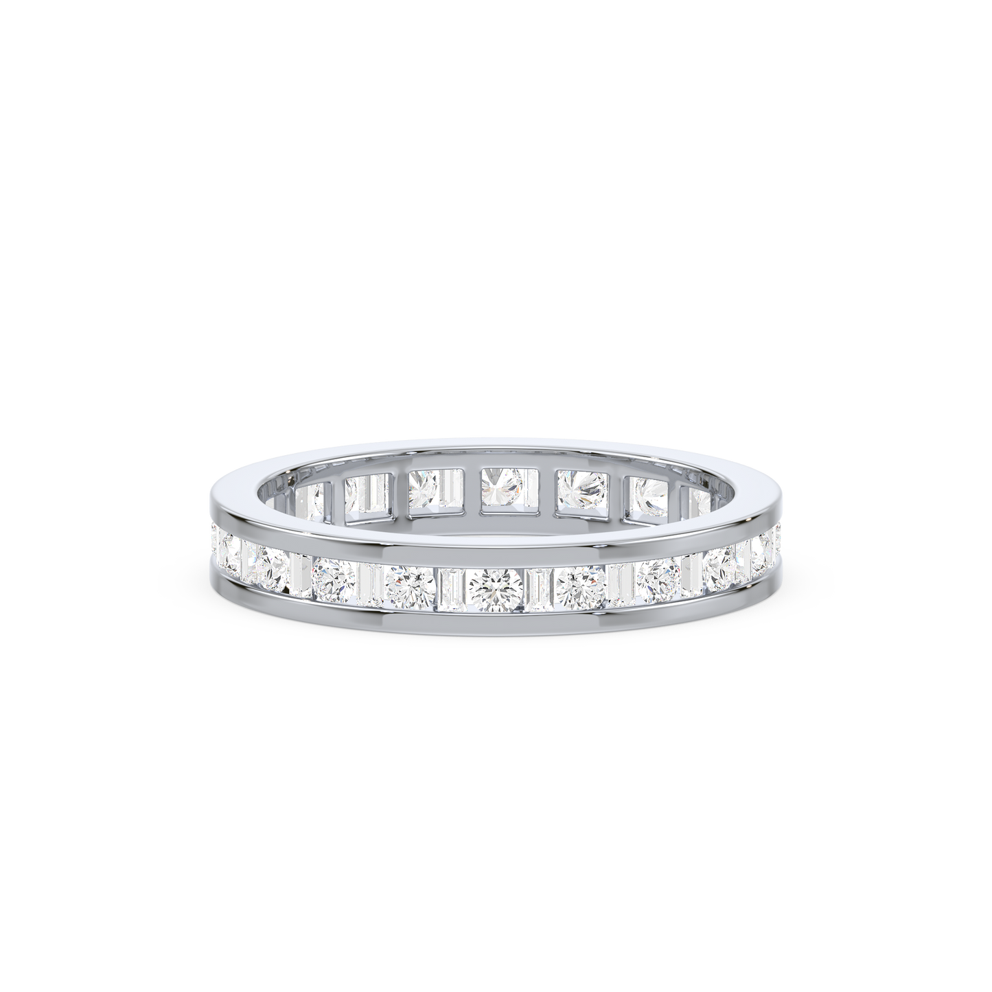 Baguette Round Channel Eternity Ring